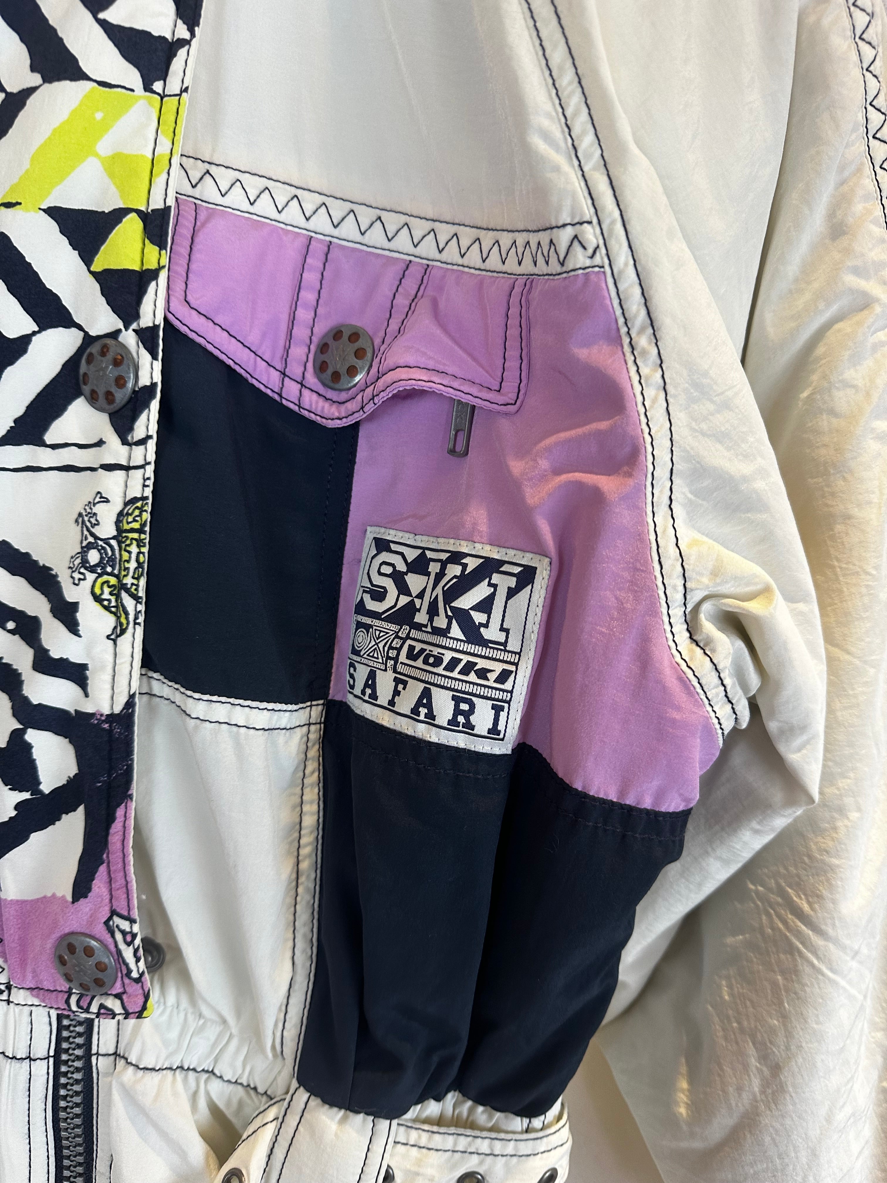 Vintage Skioverall in weiss in S/M