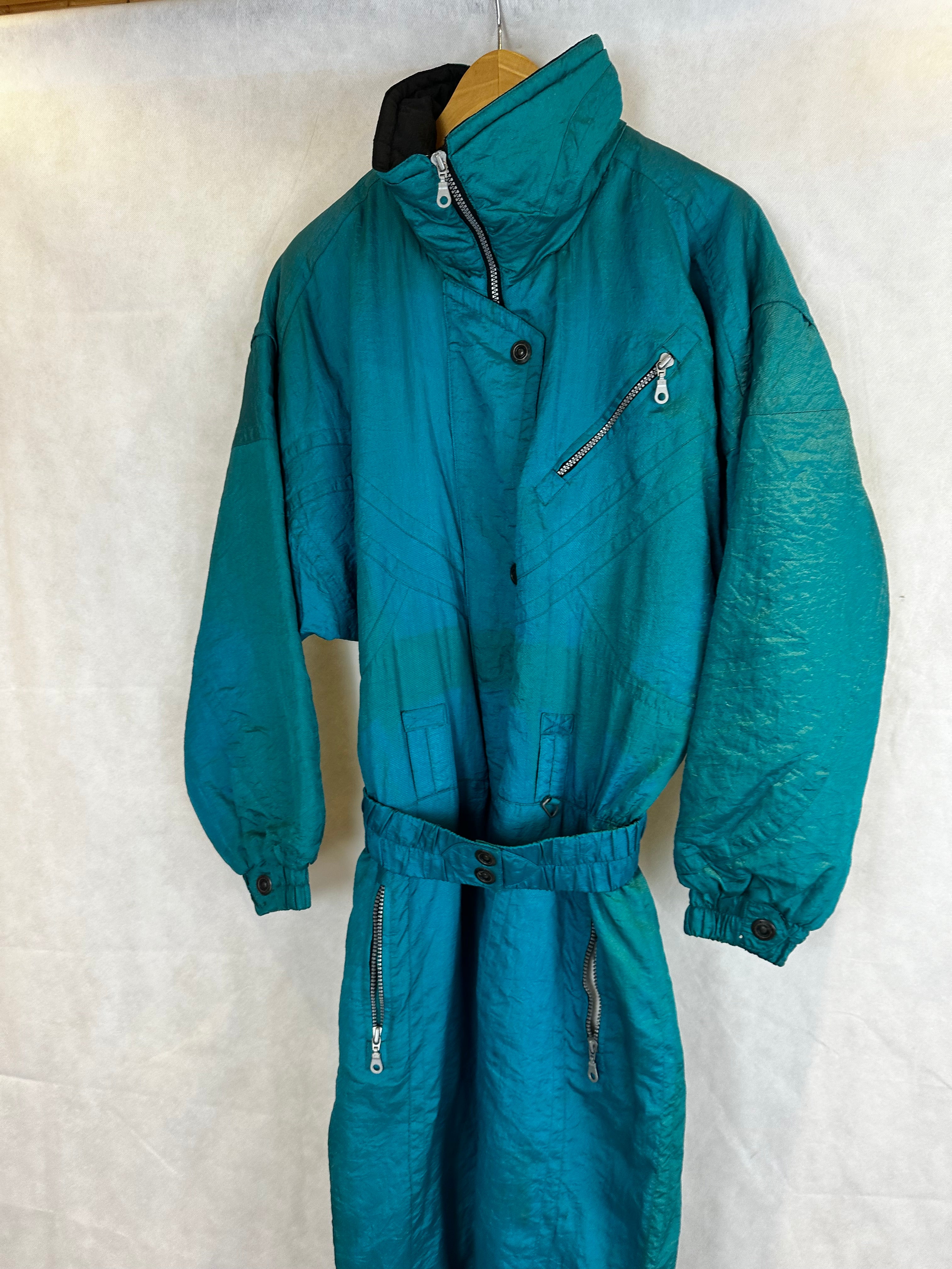 Vintage Skioverall von EDGE  in Turkis in M/L