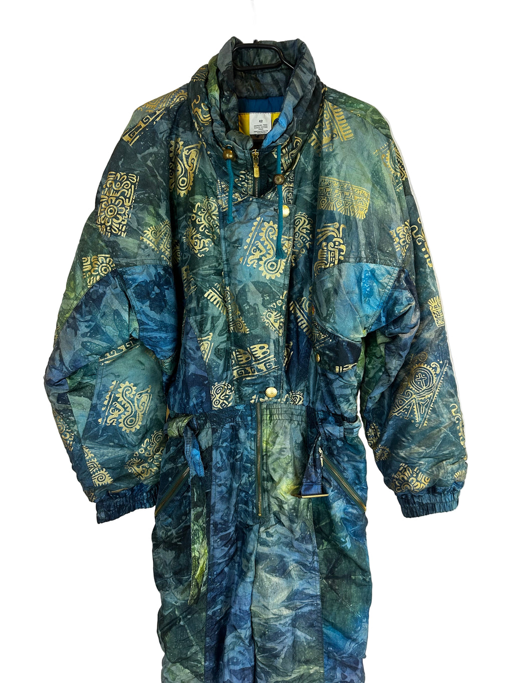 Vintage Skioverall in grün in S/M