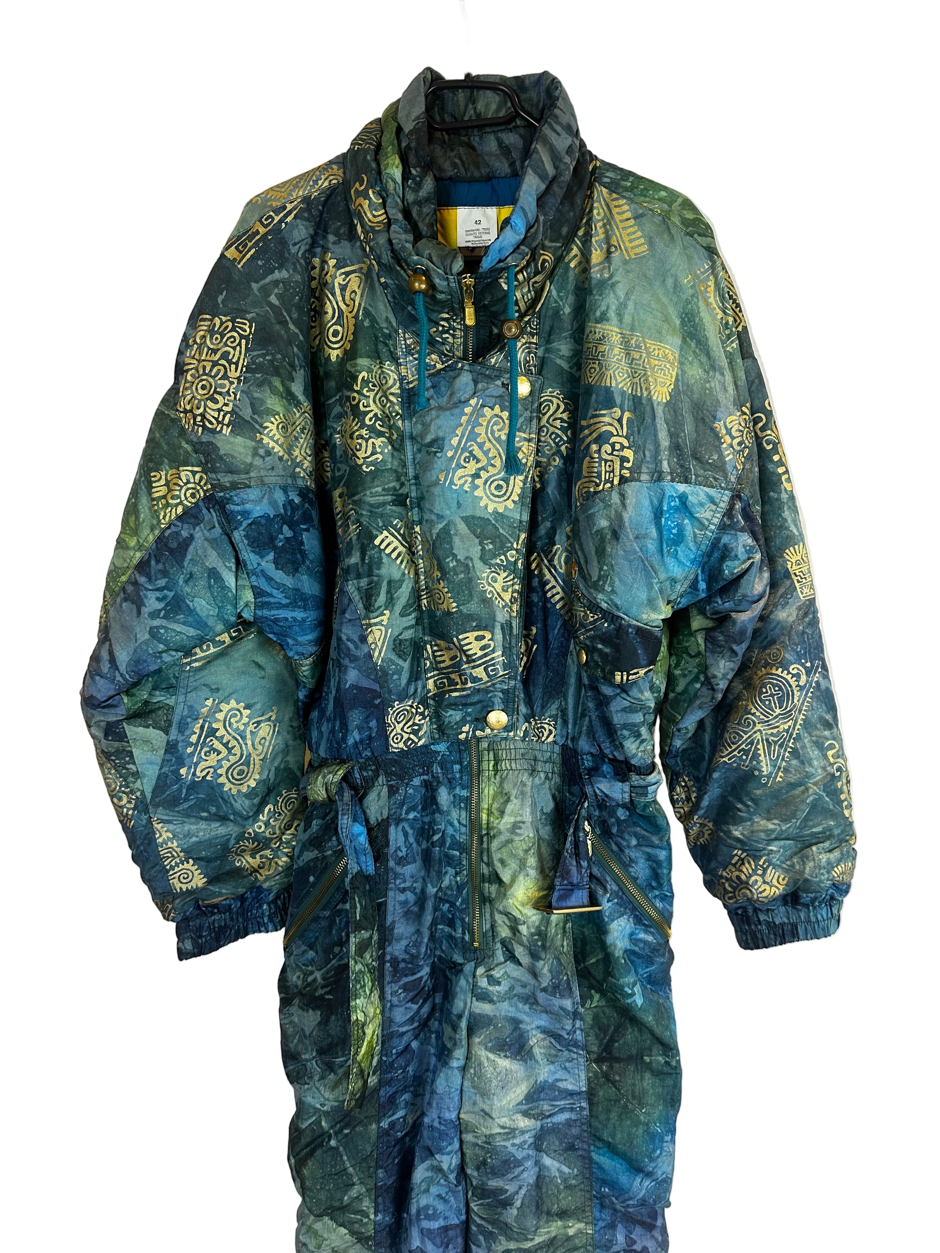 Vintage Skioverall in grün in S/M