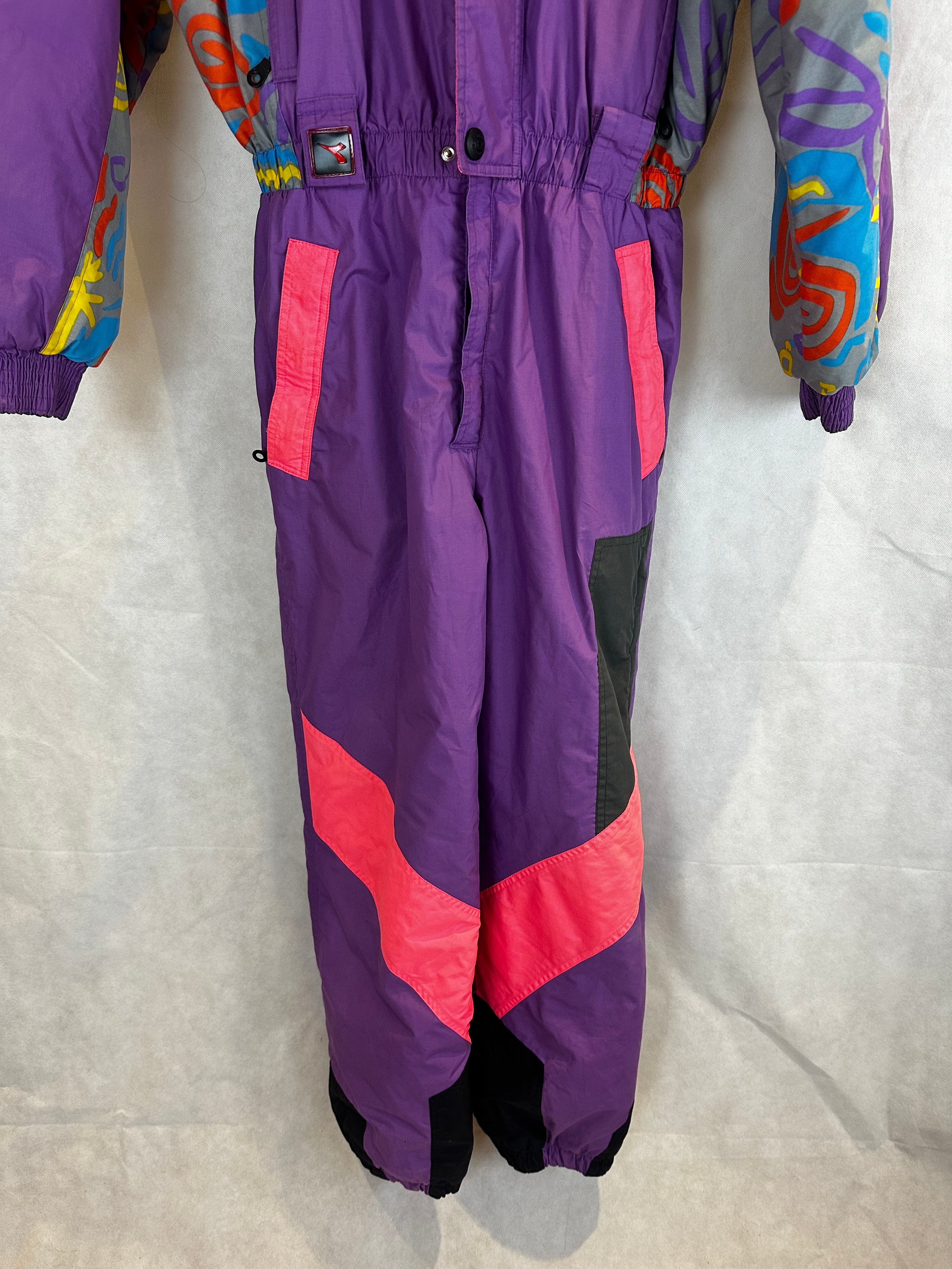 Vintage Skioverall von DIADORA in Lila in L/XL