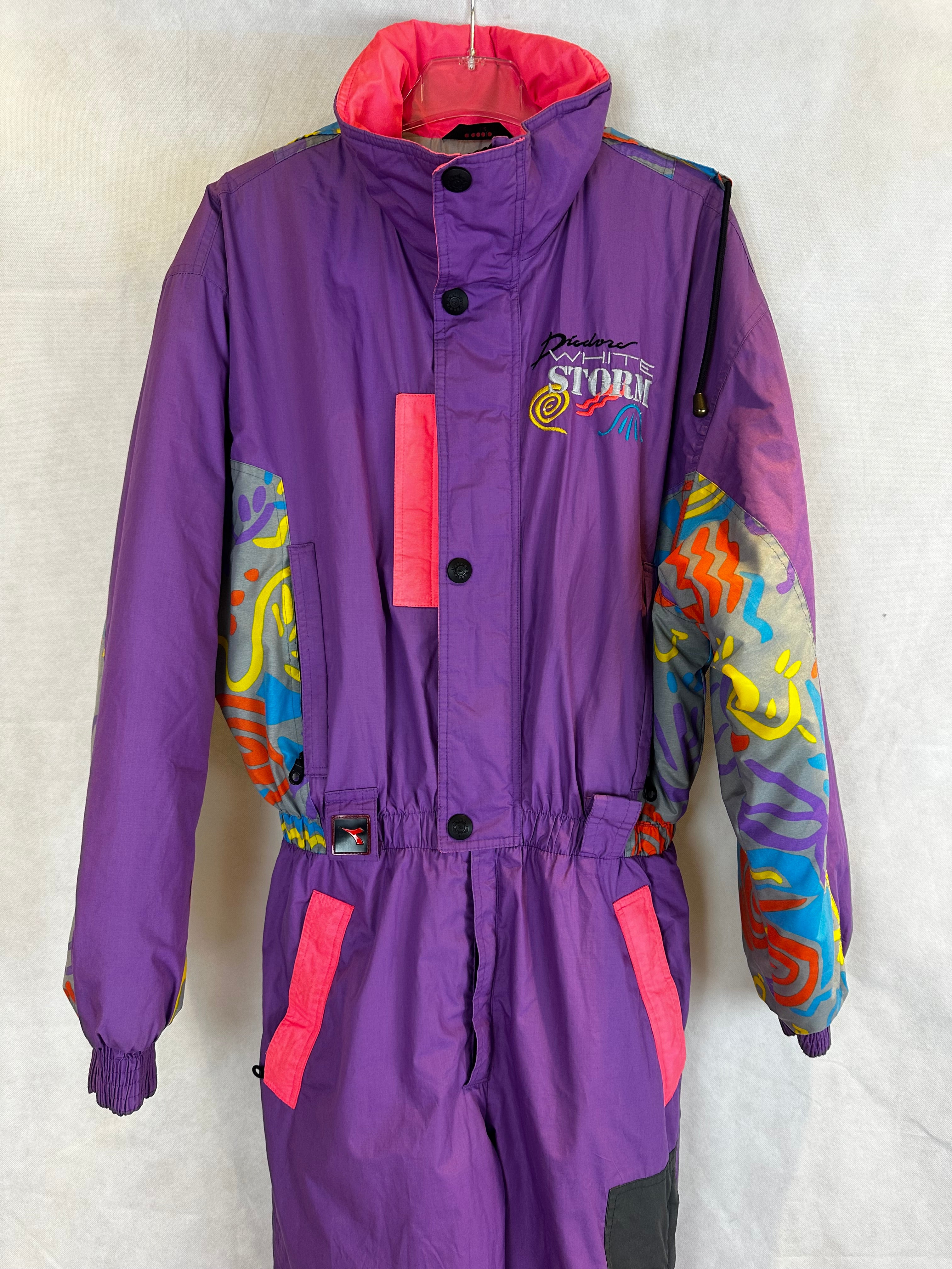 Vintage Skioverall von DIADORA in Lila in L/XL
