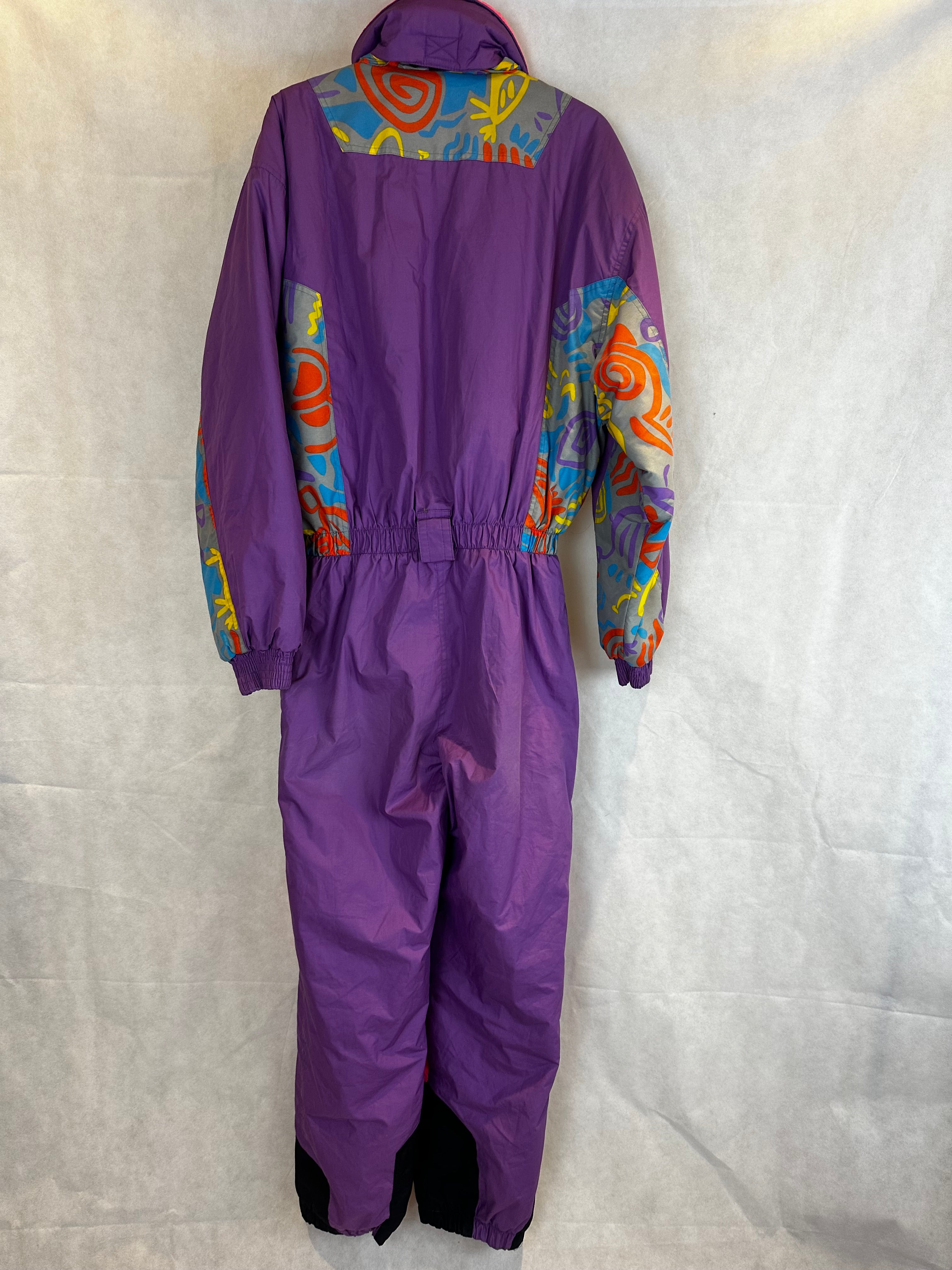 Vintage Skioverall von DIADORA in Lila in L/XL