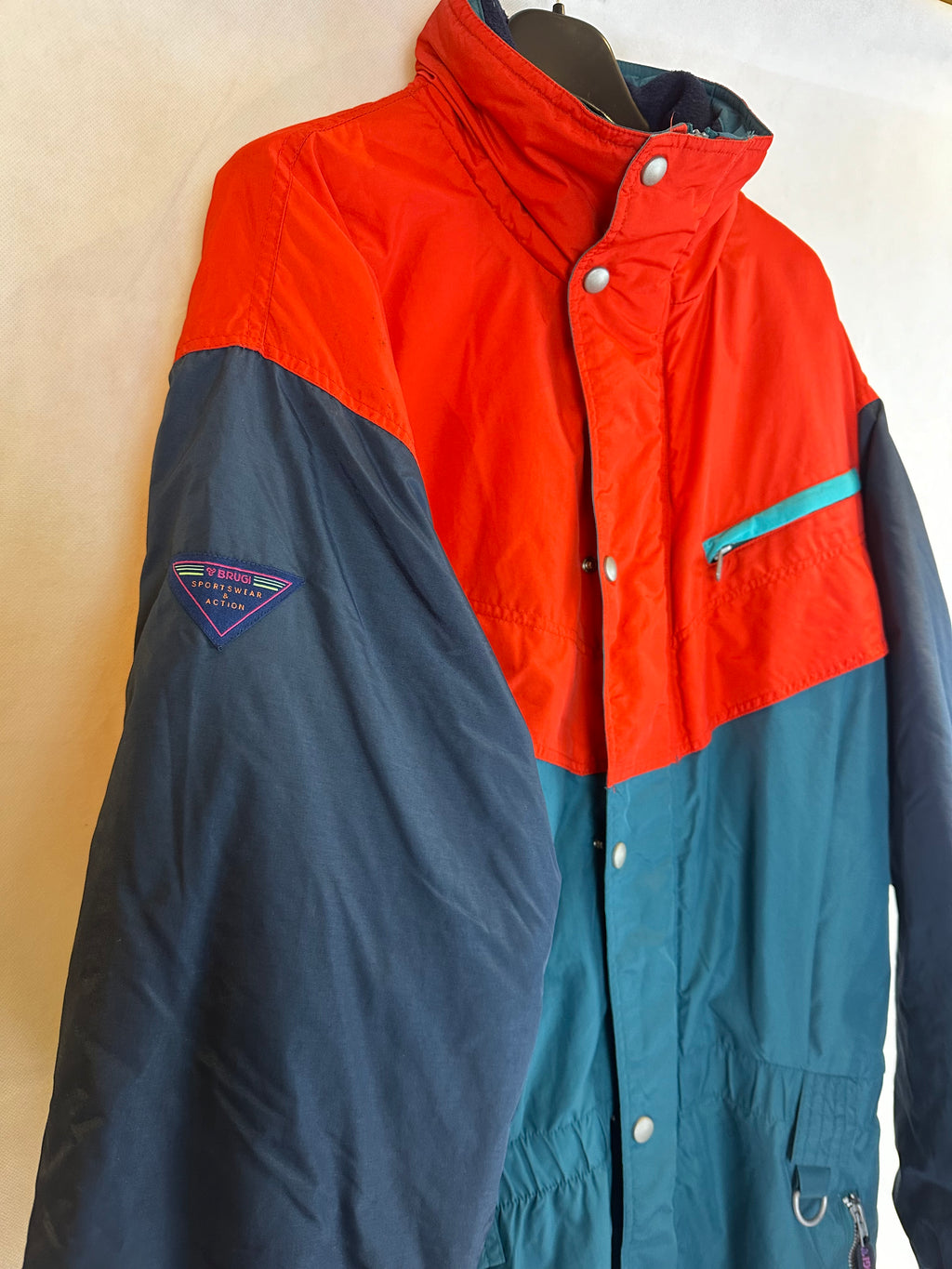 Vintage Skioverall von BRUGI  in blau/rot in L