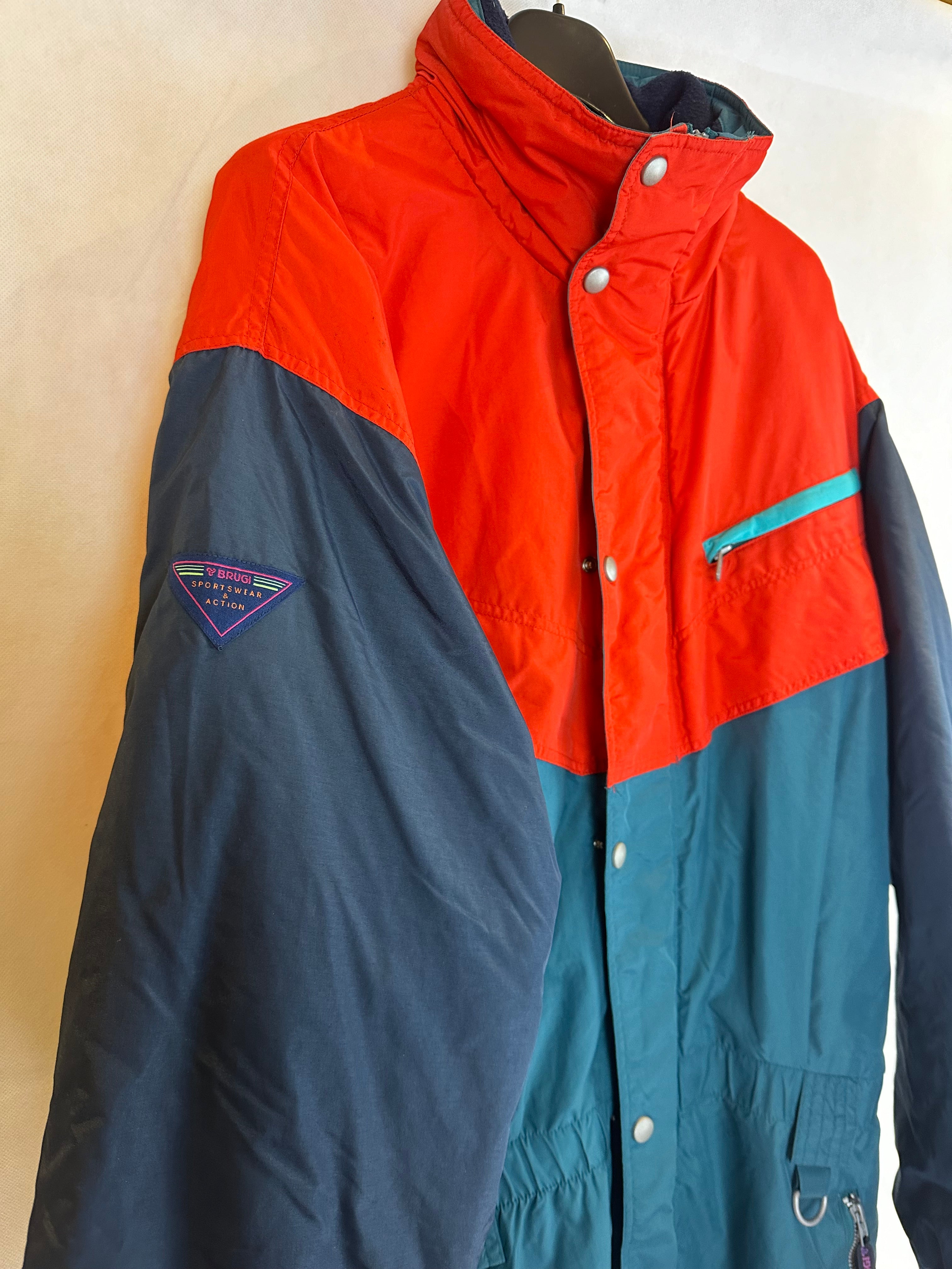 Vintage Skioverall von BRUGI  in blau/rot in L