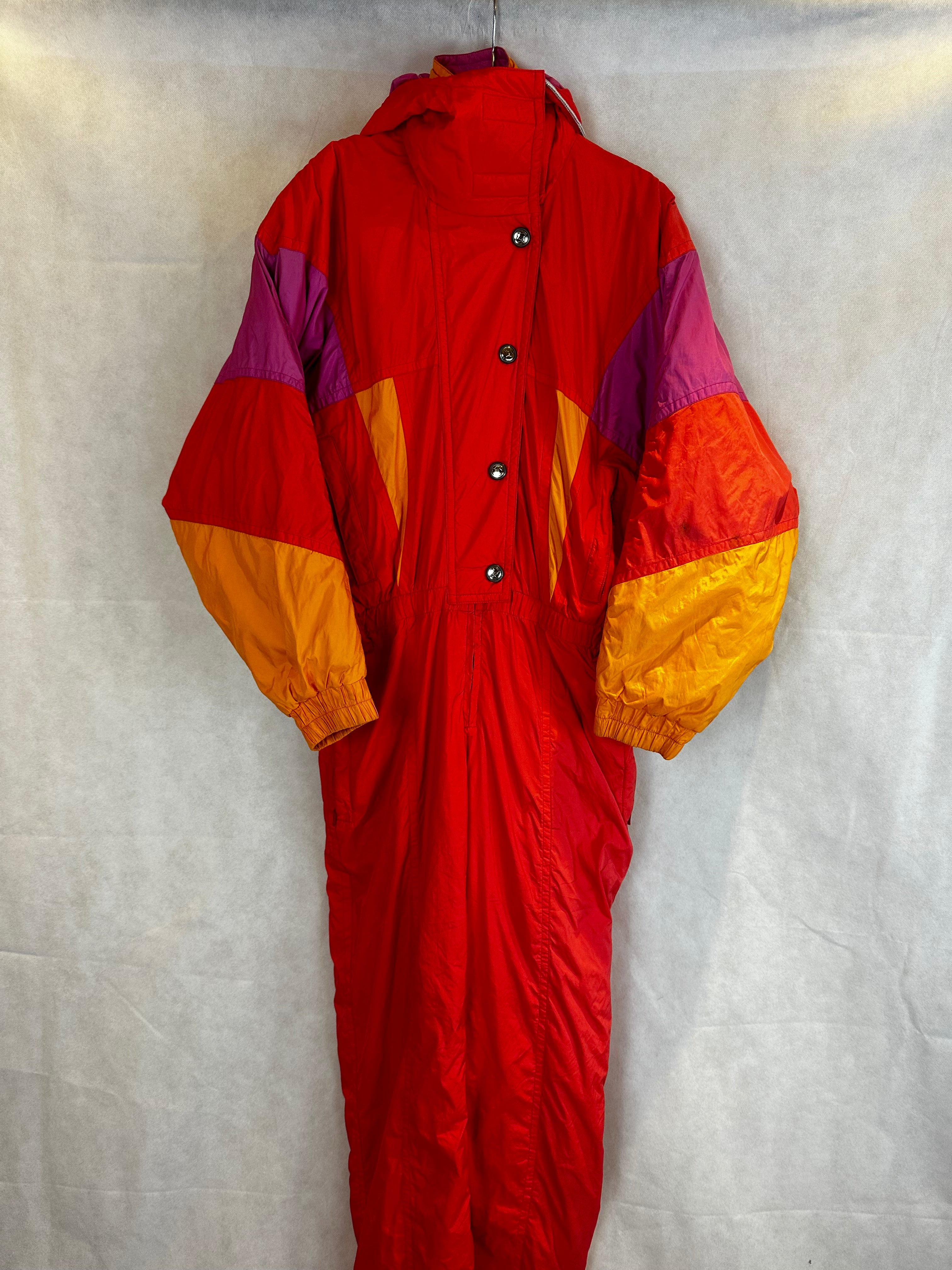 Vintage Skioverall von Colmar  in orange in M/S