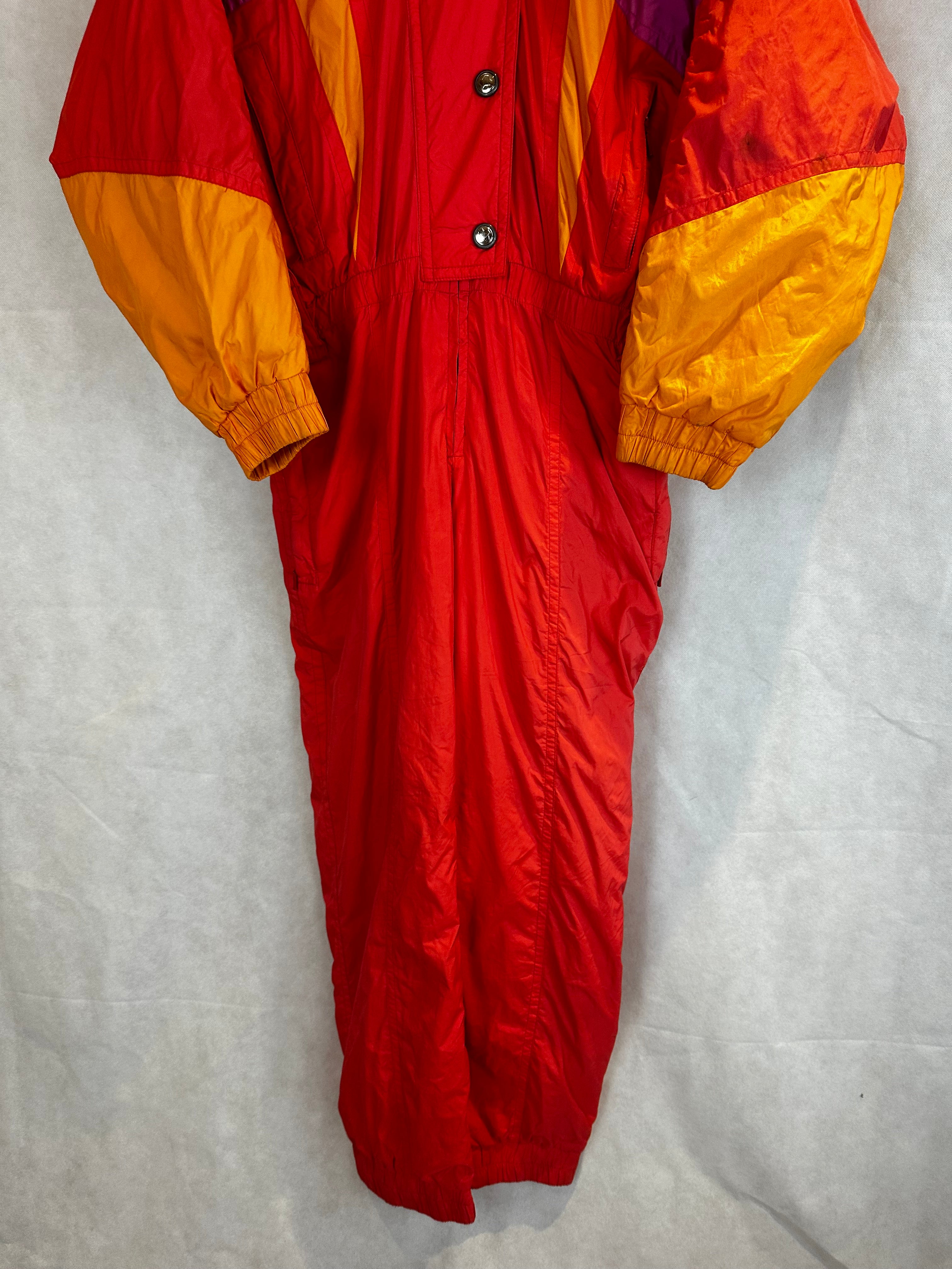 Vintage Skioverall von Colmar  in orange in M/S