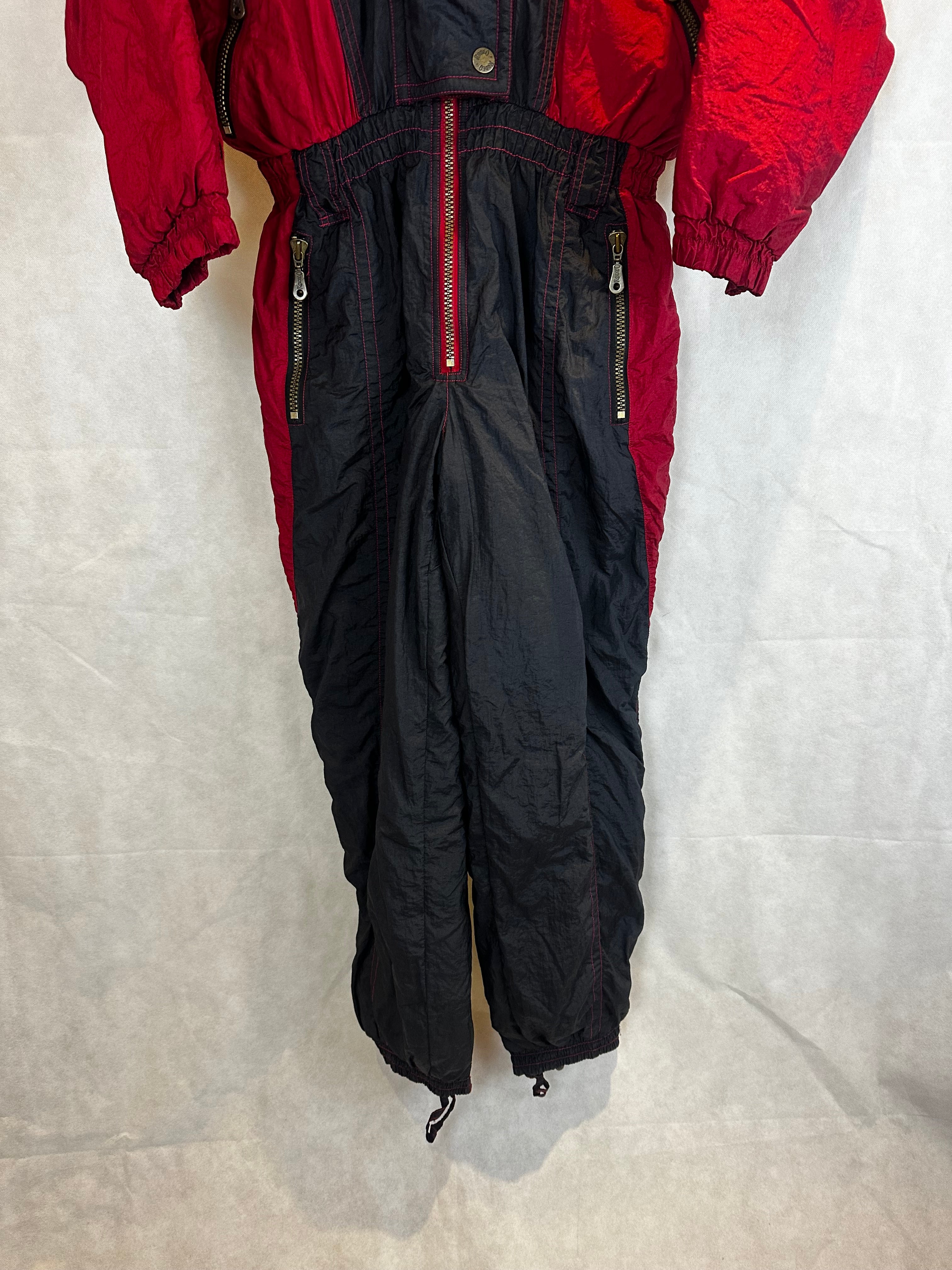 Vintage Skioverall von RODEO in rot/schwarz in M Size 18/44