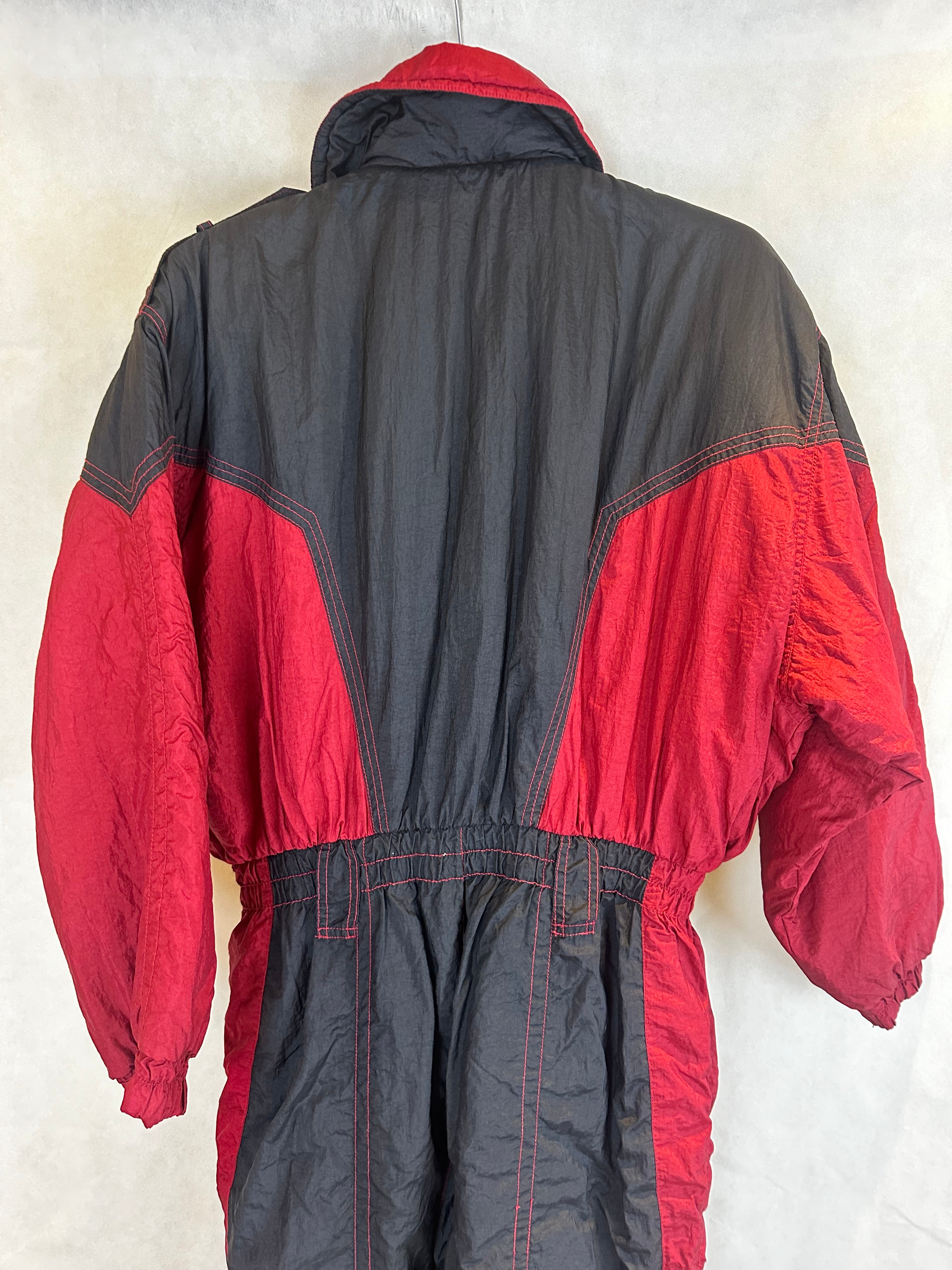Vintage Skioverall von RODEO in rot/schwarz in M Size 18/44
