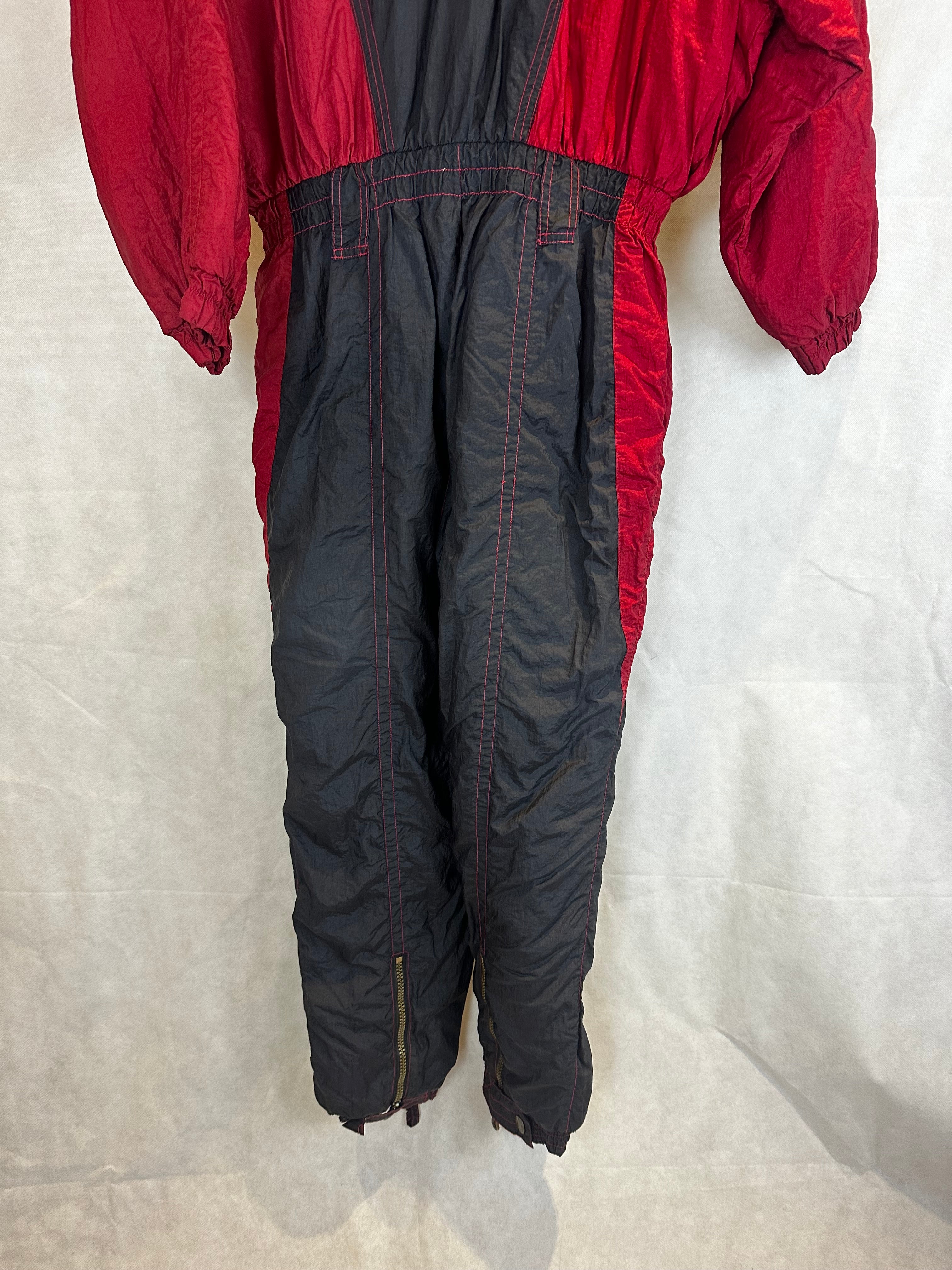 Vintage Skioverall von RODEO in rot/schwarz in M Size 18/44