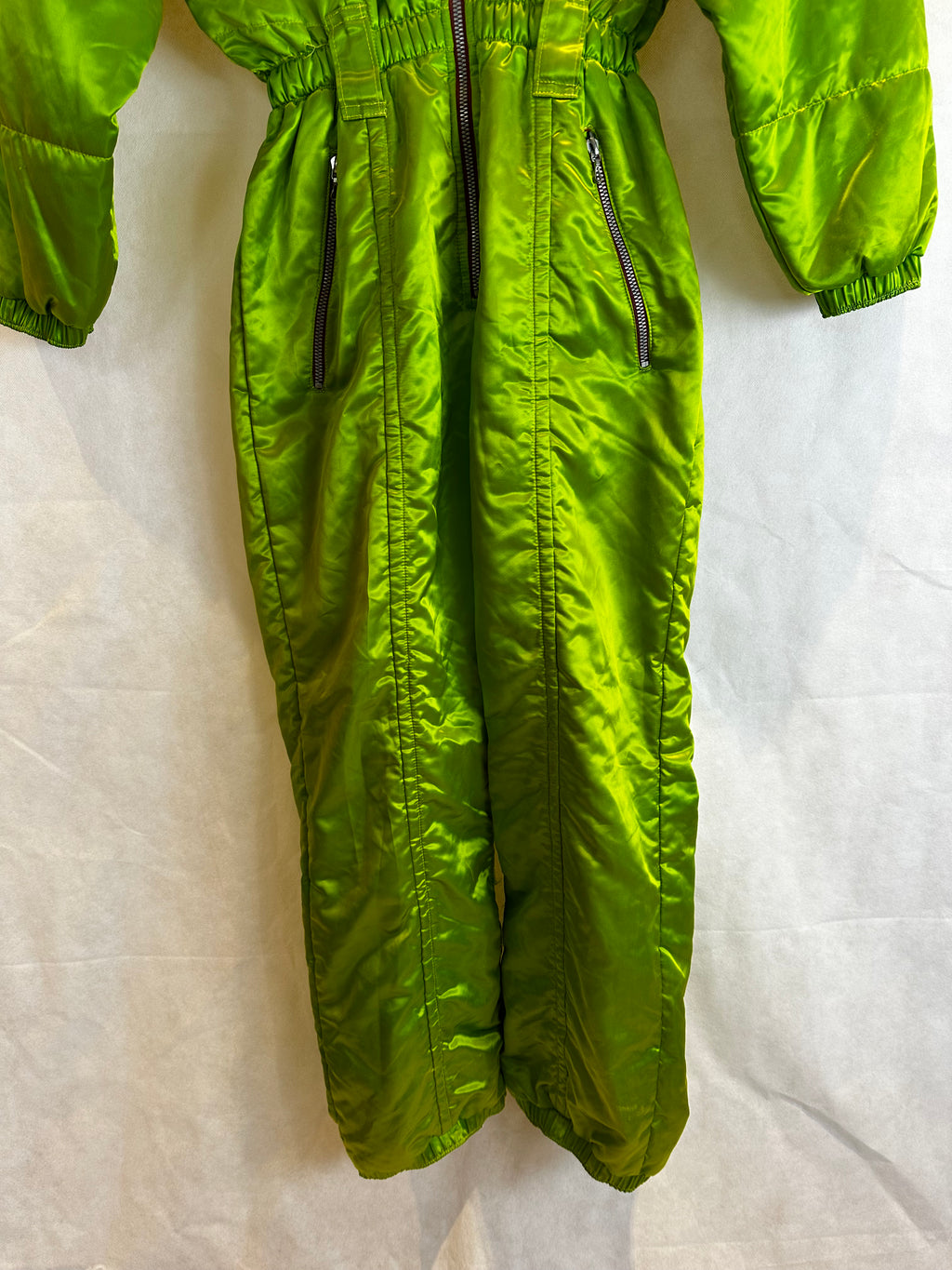 Vintage Skioverall in Grün mit glanz S/M