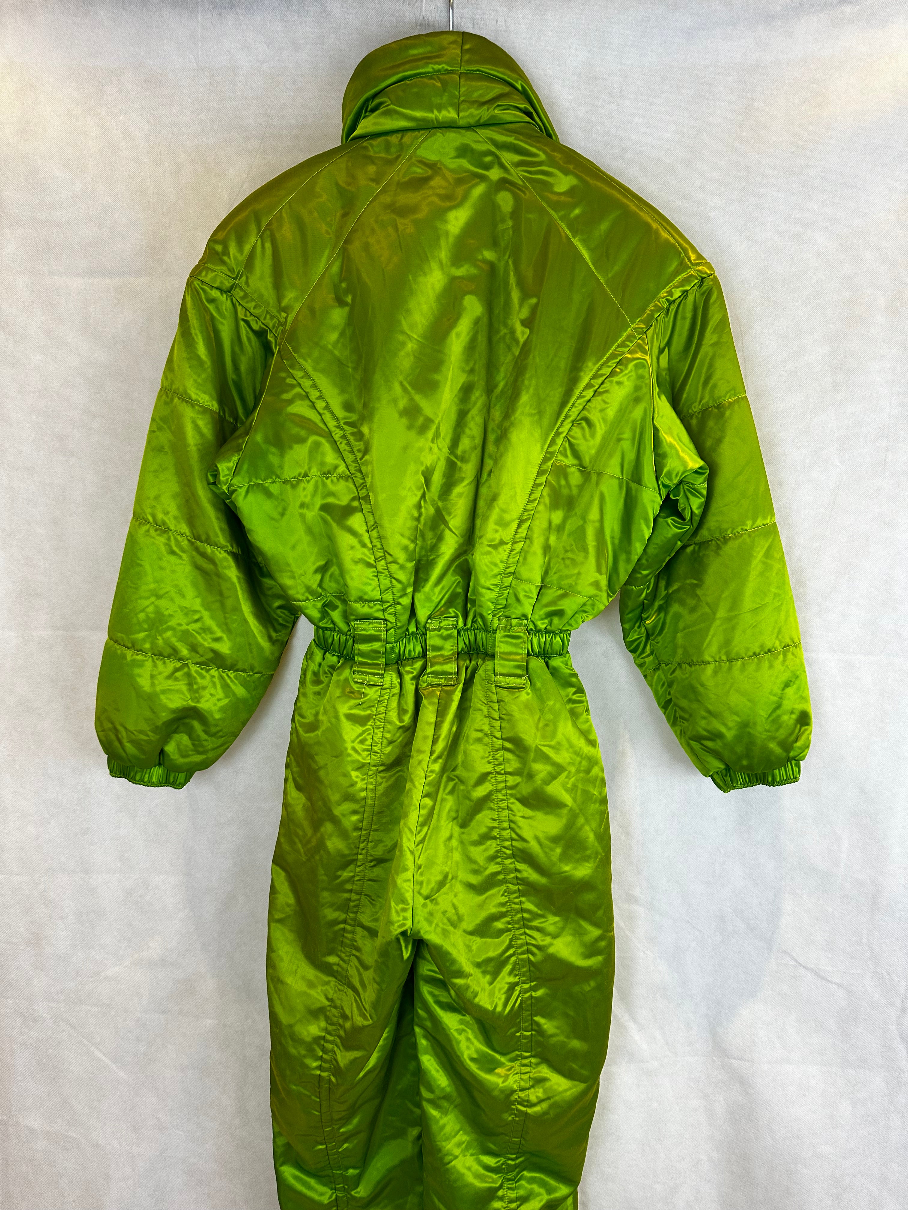 Vintage Skioverall in Grün mit glanz S/M