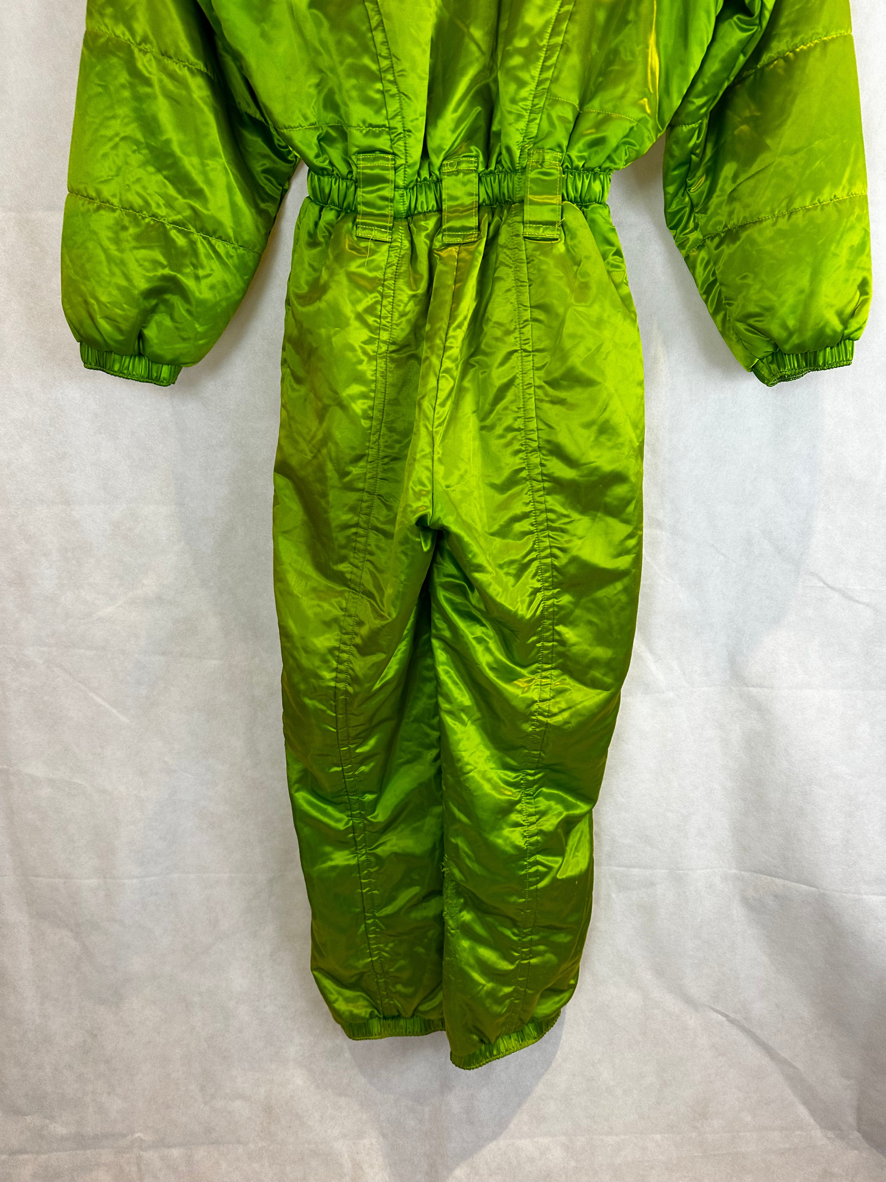 Vintage Skioverall in Grün mit glanz S/M