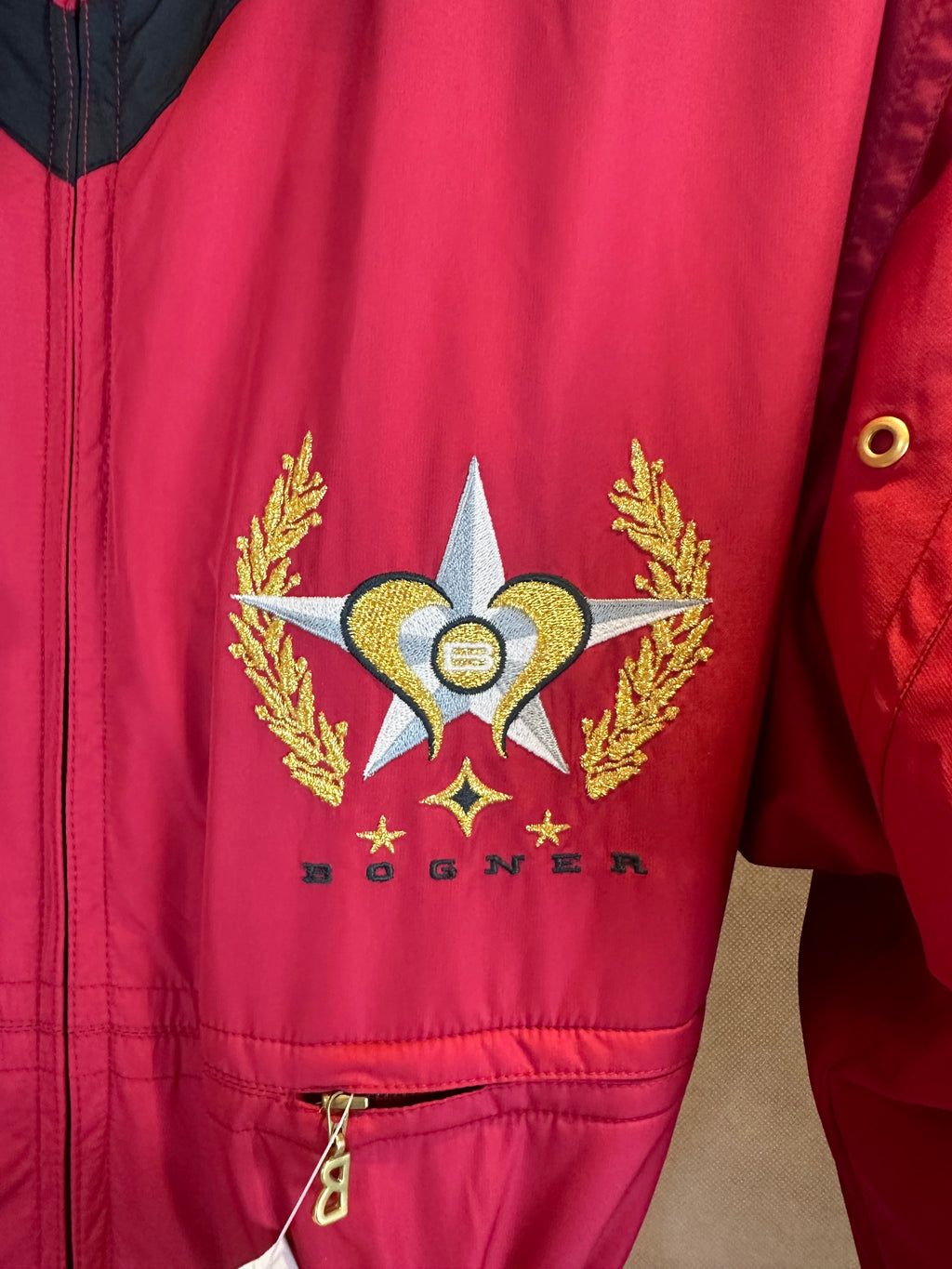 Vintage Skioverall von BOGNER komplett NEU in rot