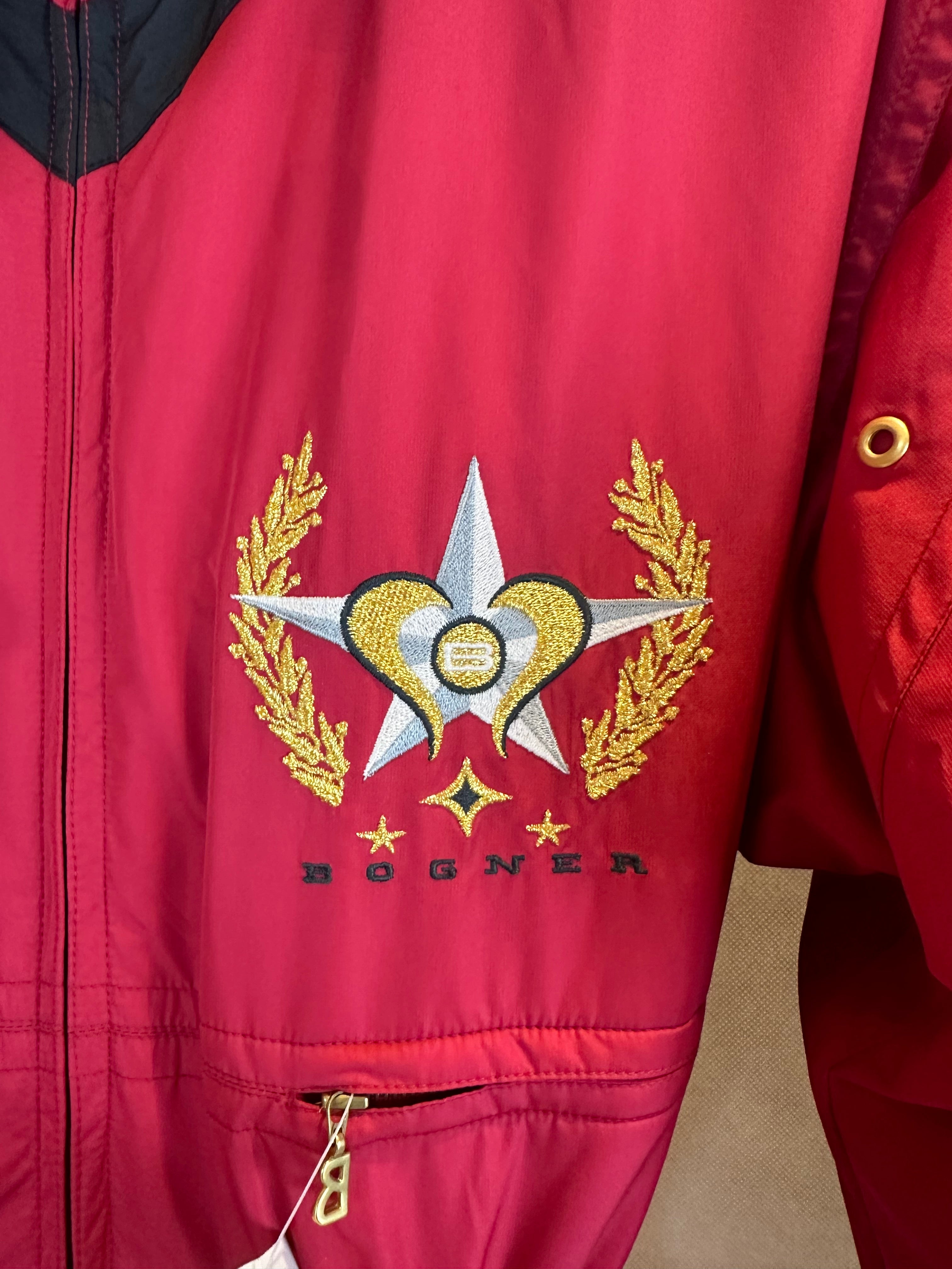 Vintage Skioverall von BOGNER komplett NEU in rot