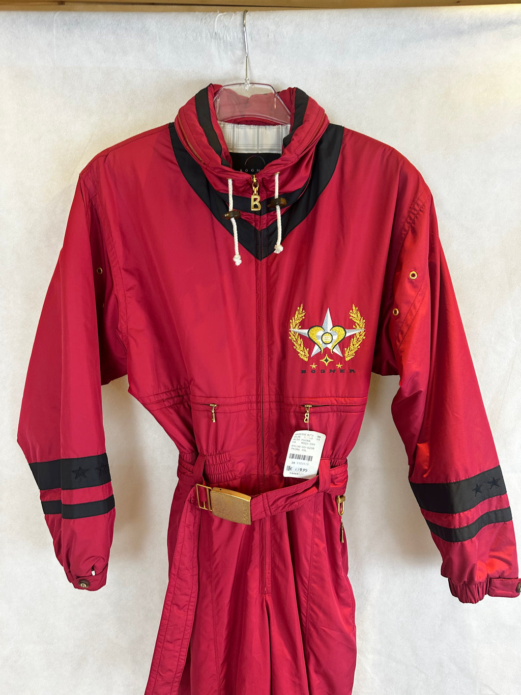 Vintage Skioverall von BOGNER komplett NEU in rot