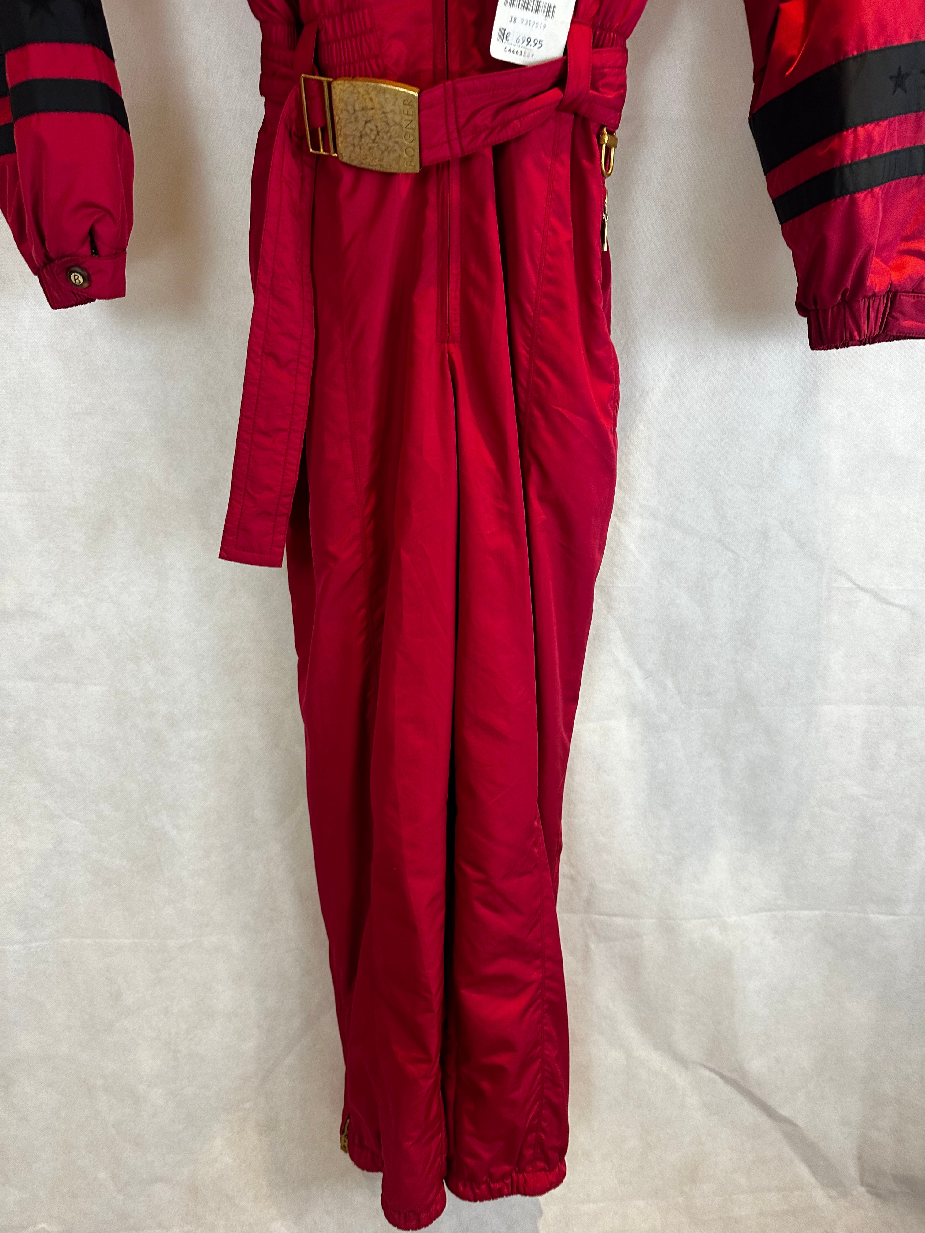Vintage Skioverall von BOGNER komplett NEU in rot