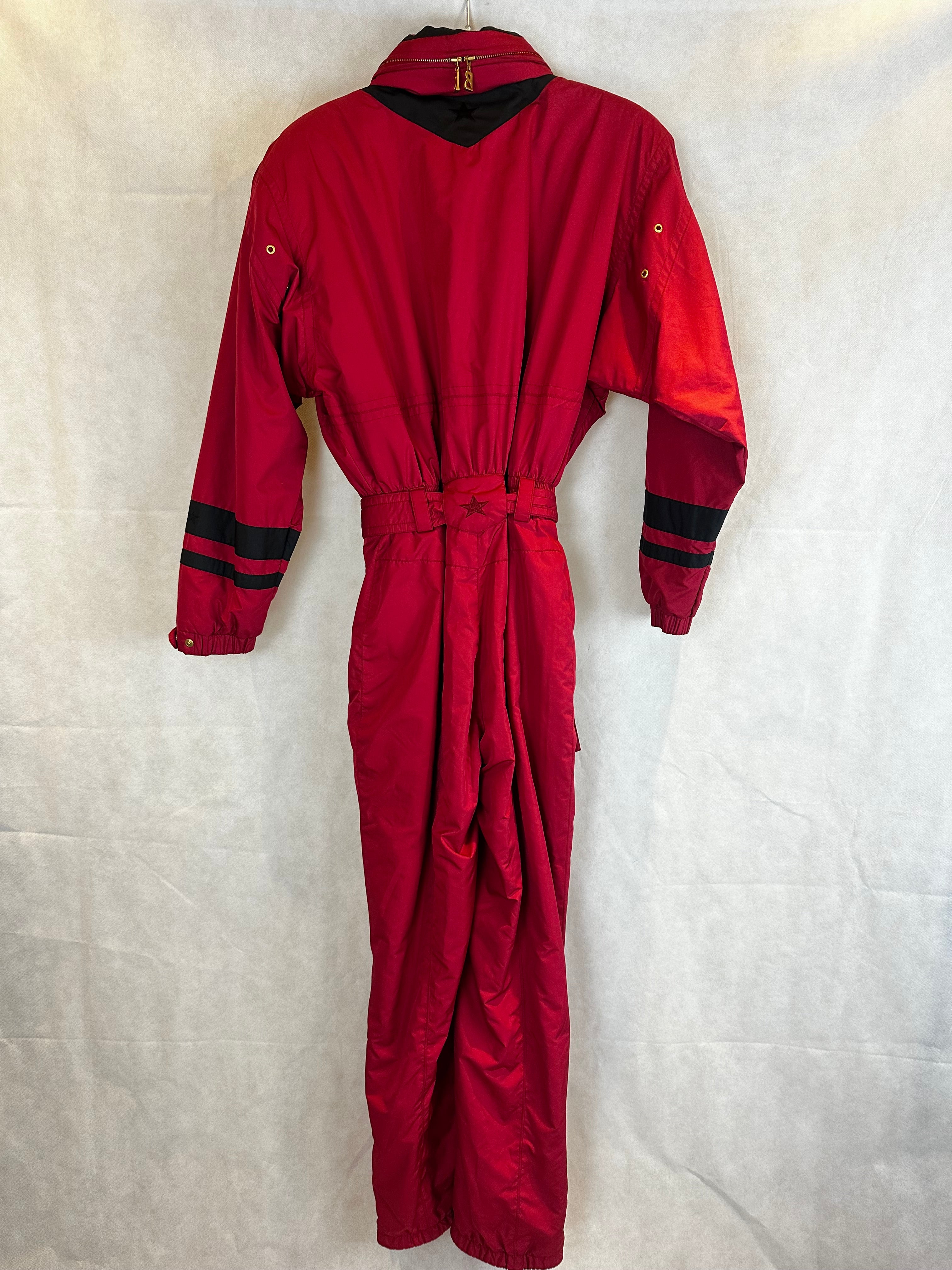 Vintage Skioverall von BOGNER komplett NEU in rot