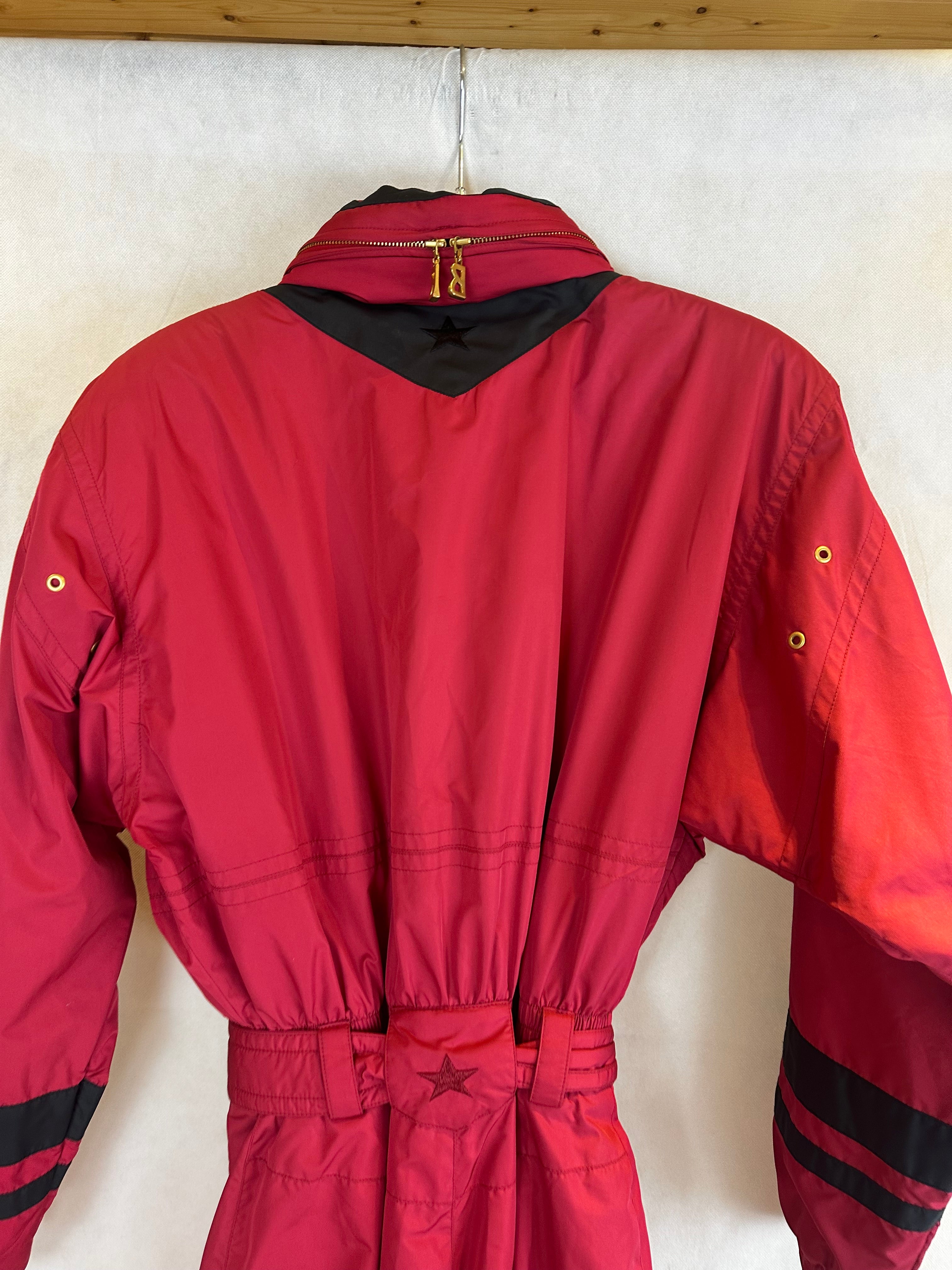 Vintage Skioverall von BOGNER komplett NEU in rot