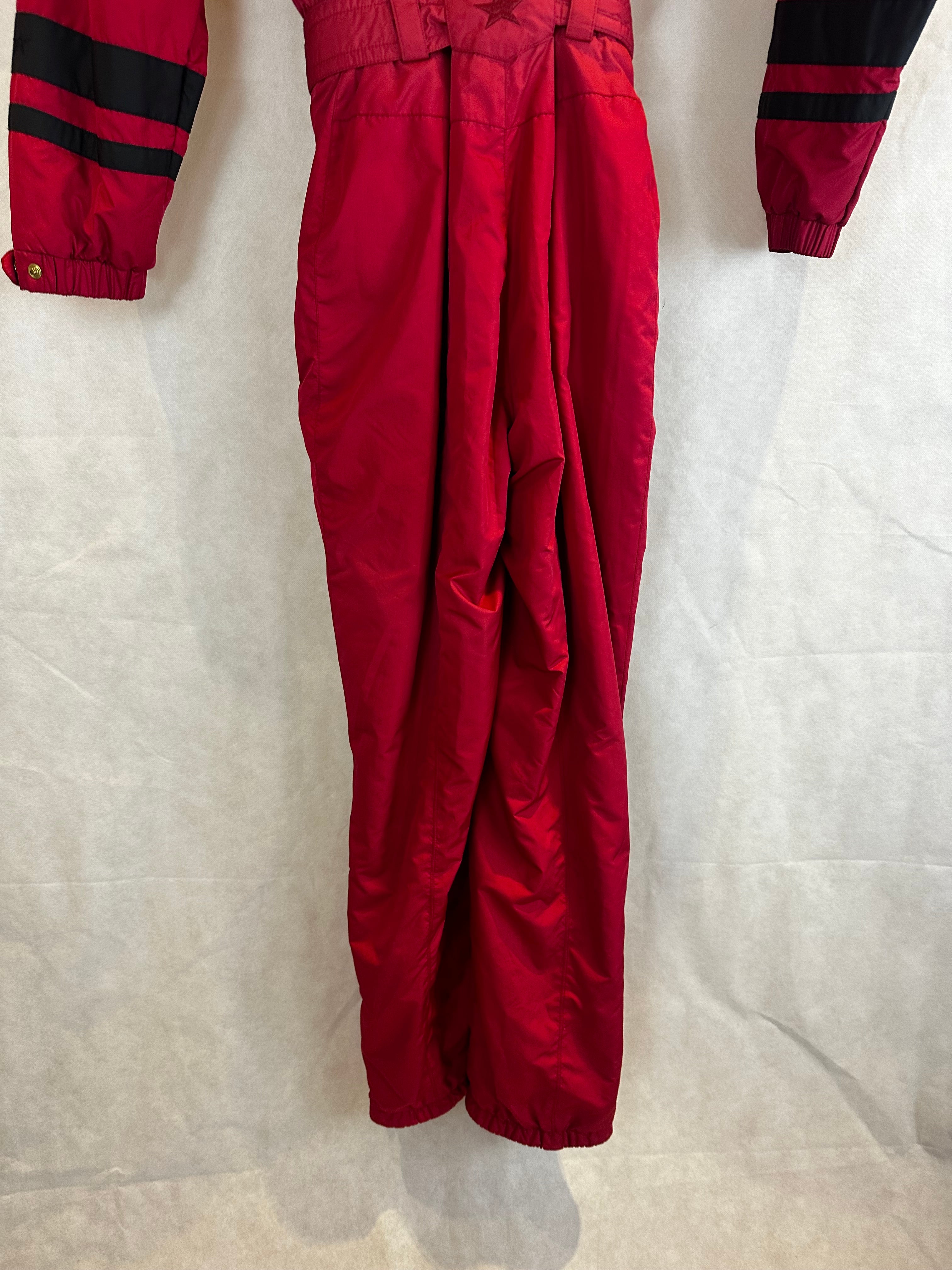 Vintage Skioverall von BOGNER komplett NEU in rot