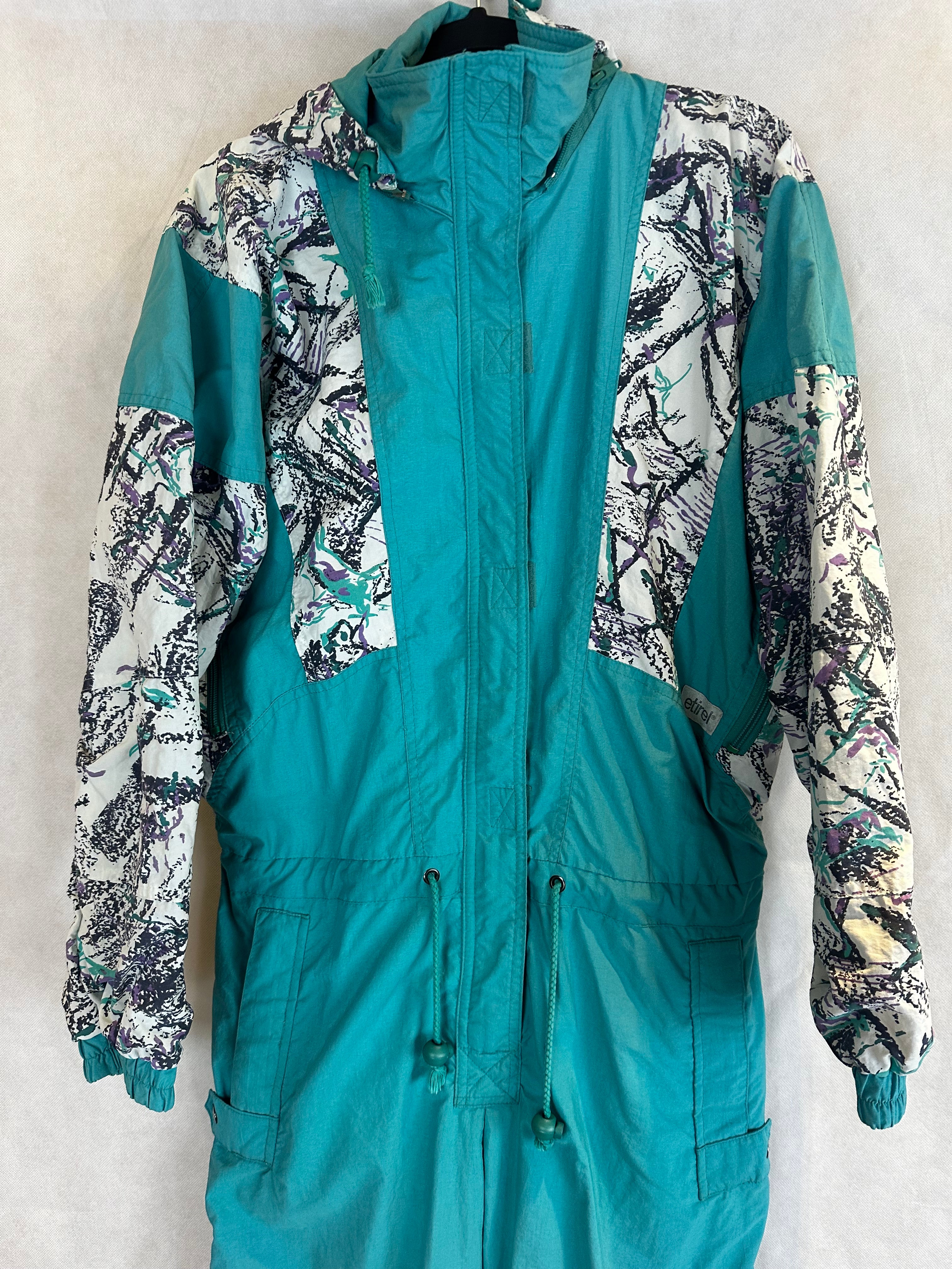 Vintage Skioverall von Etirel in M/S blau
