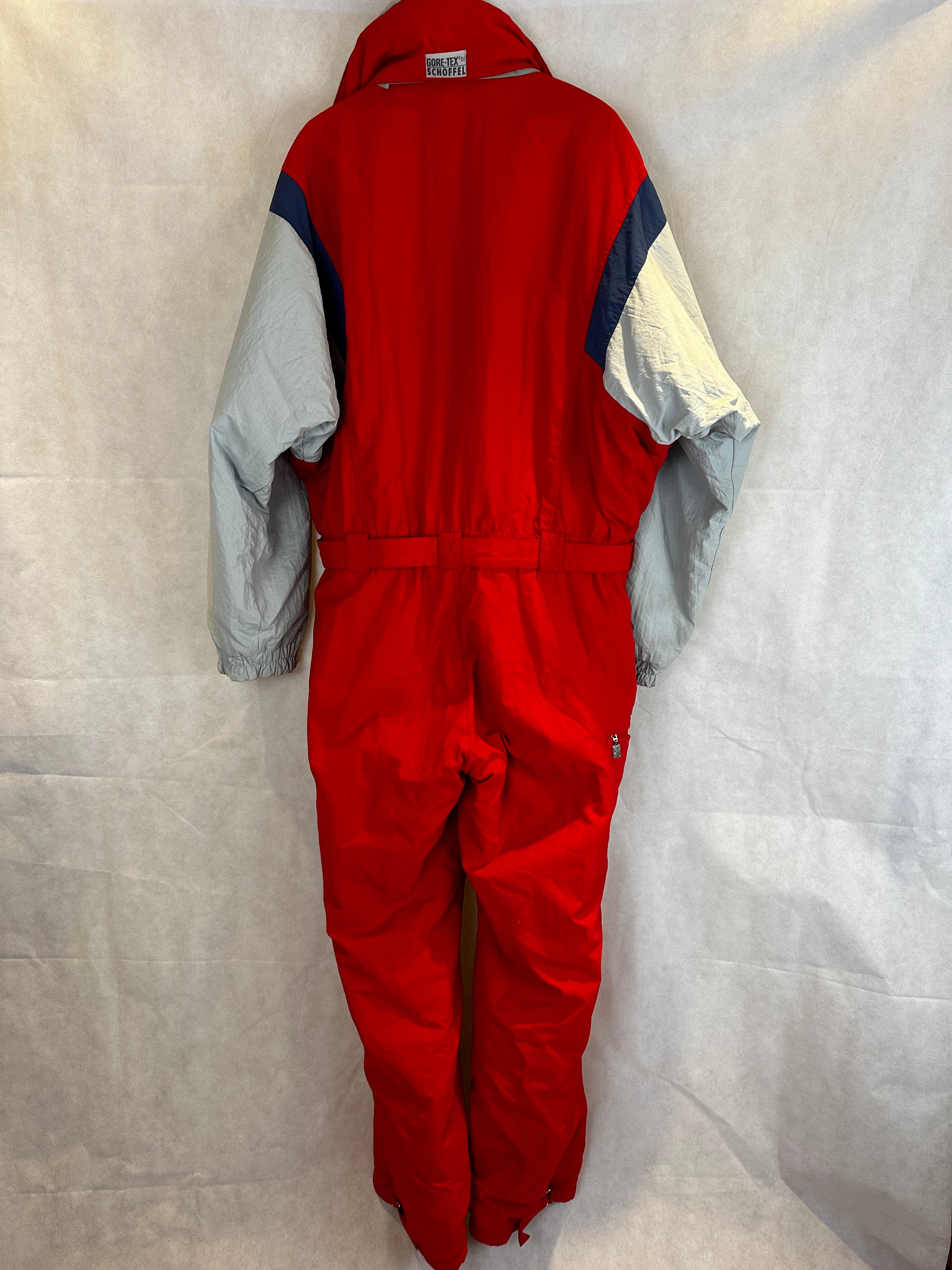 Vintage Skioverall von Schöffel in rot/weiss in L/XL