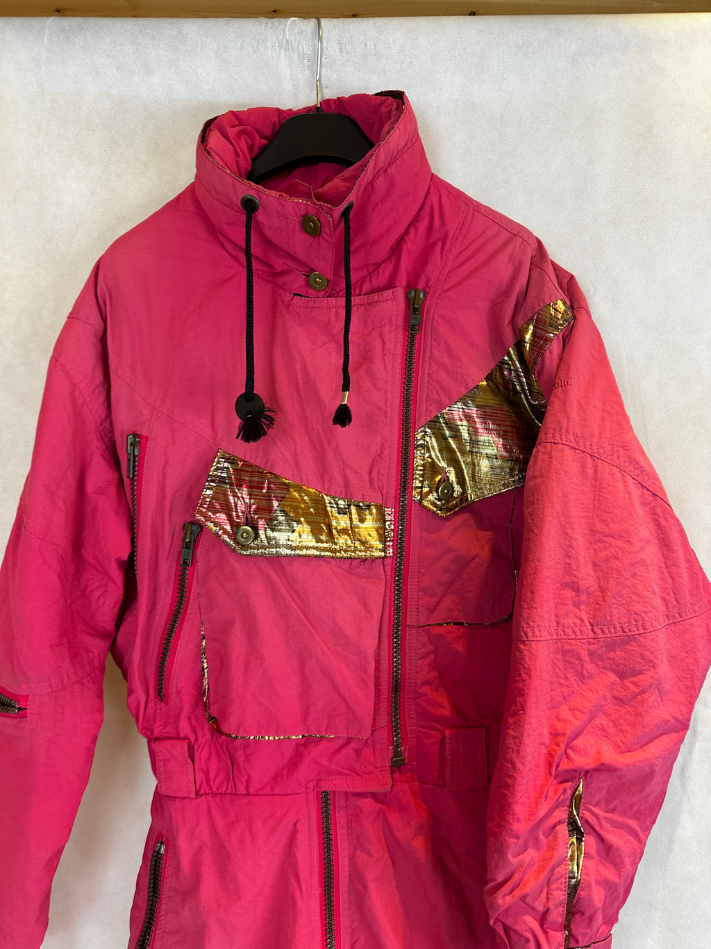 Vintage Skioverall von Sergio tachi in rosa/gold S/M