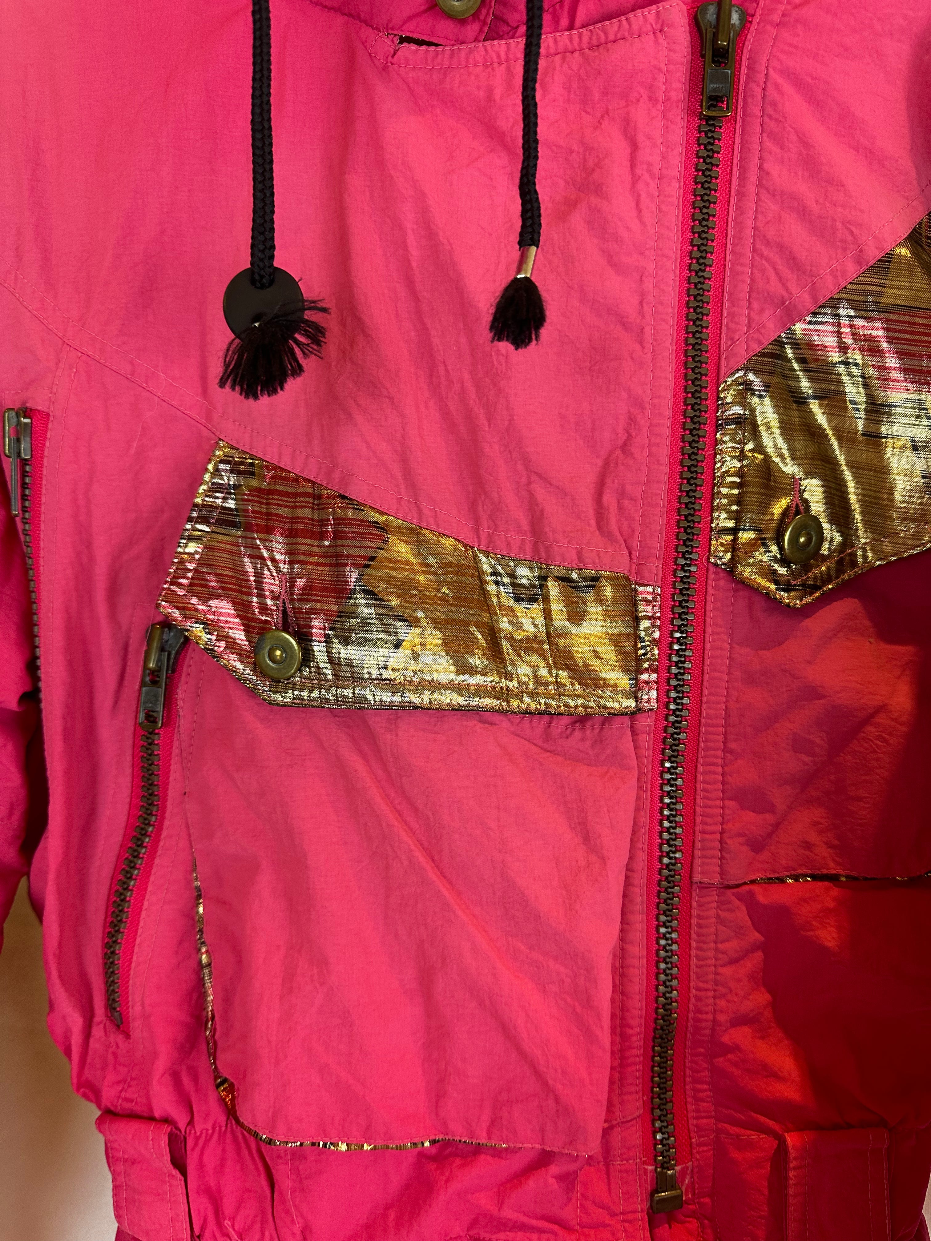 Vintage Skioverall von Sergio tachi in rosa/gold S/M