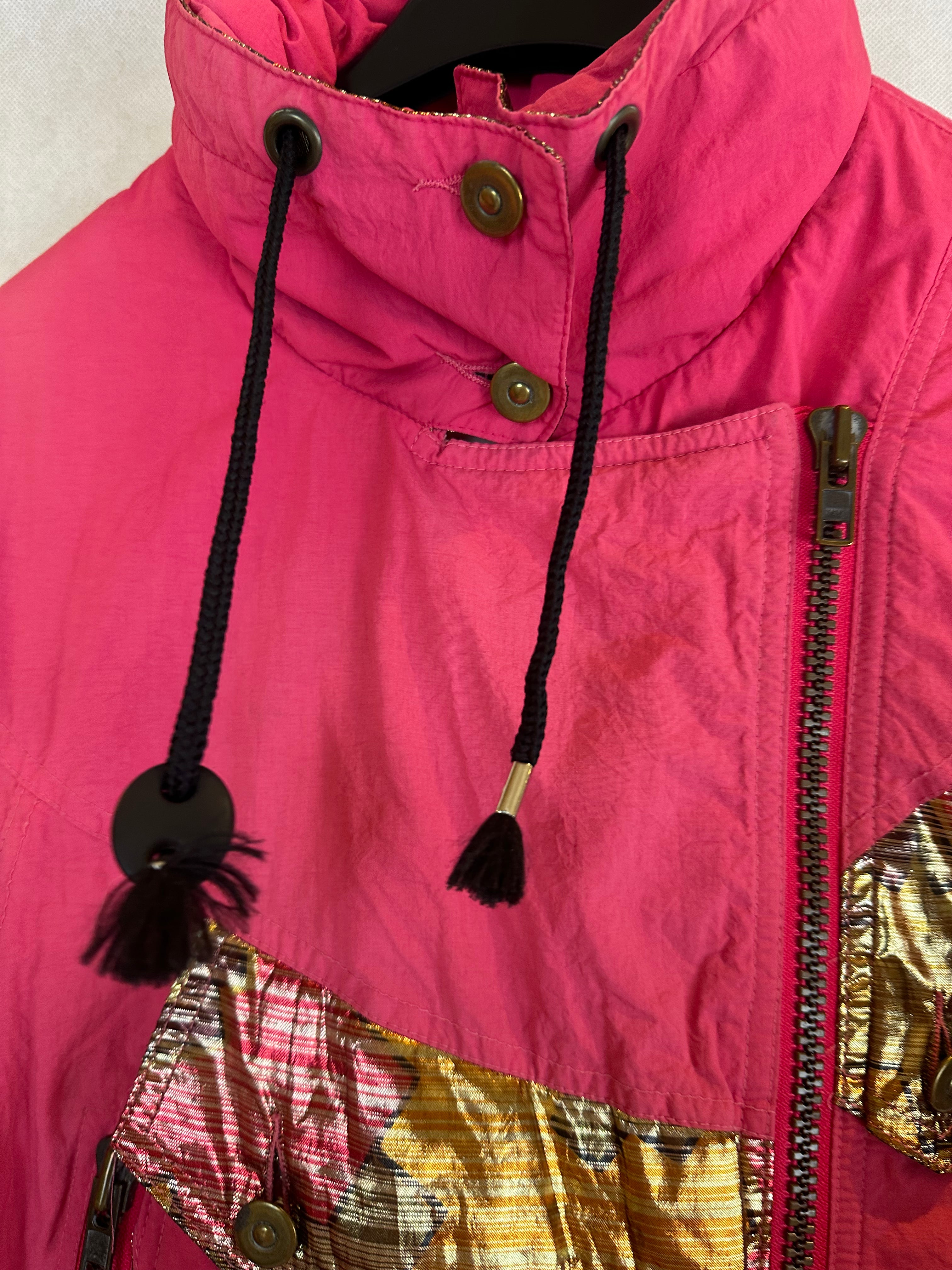 Vintage Skioverall von Sergio tachi in rosa/gold S/M