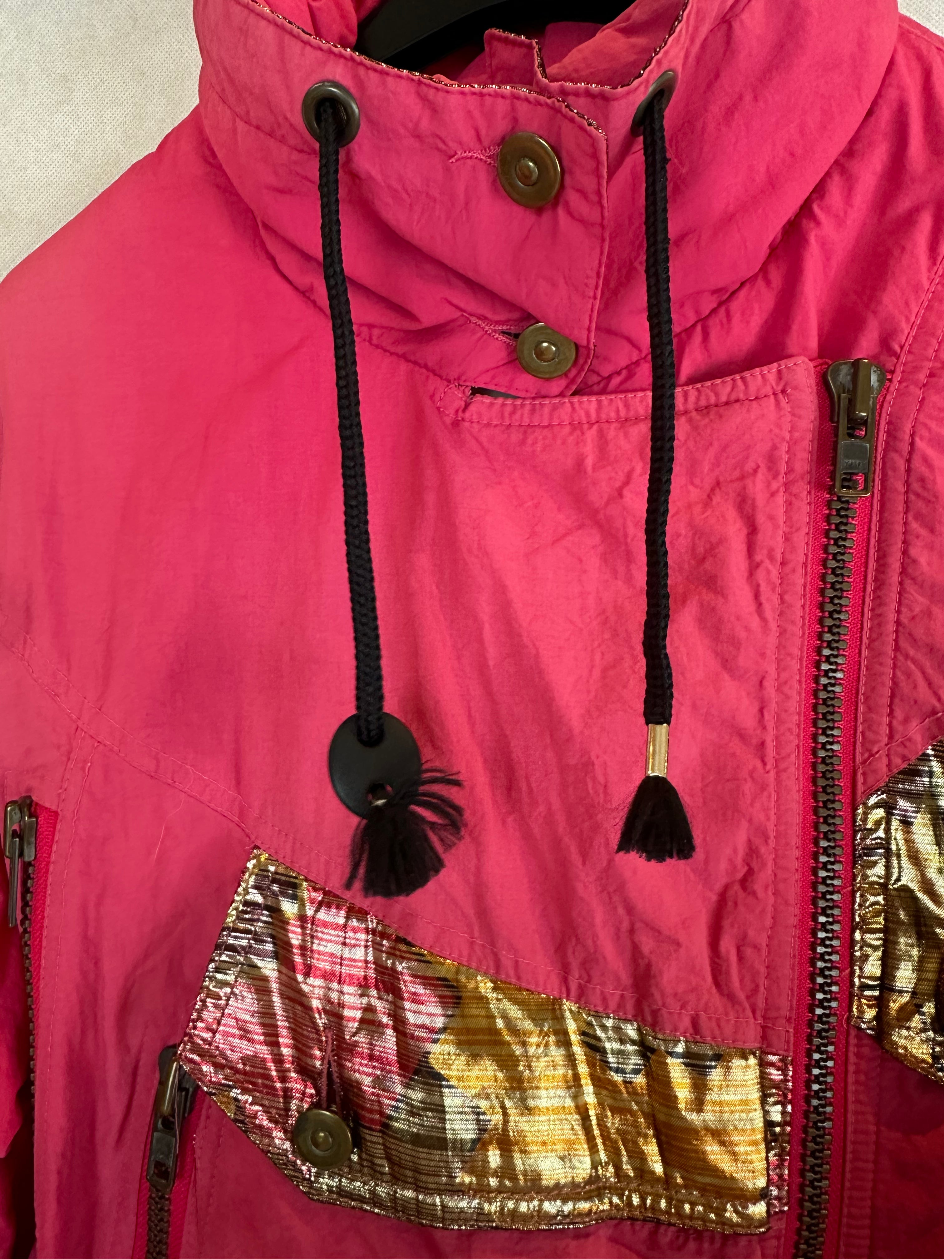 Vintage Skioverall von Sergio tachi in rosa/gold S/M