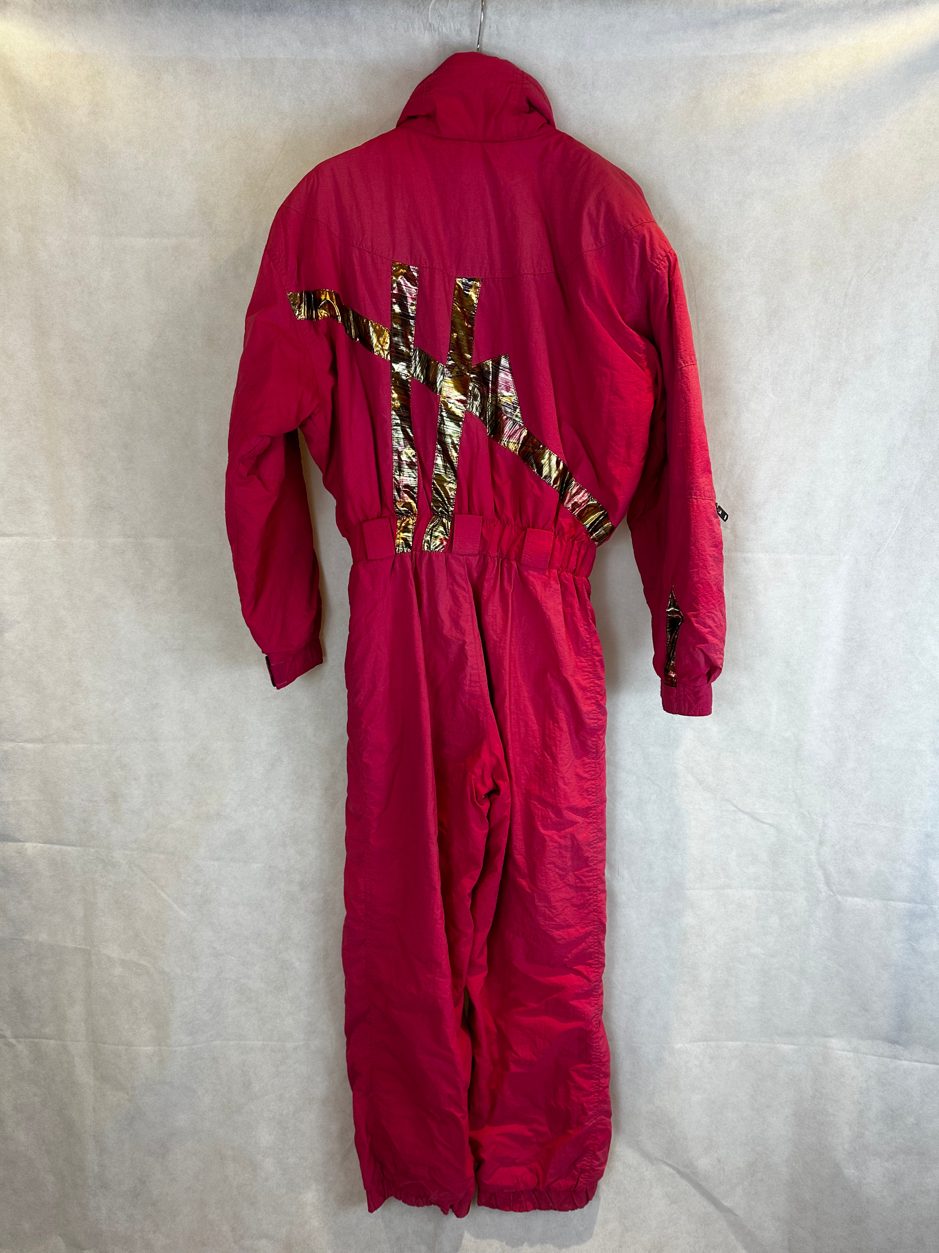 Vintage Skioverall von Sergio tachi in rosa/gold S/M