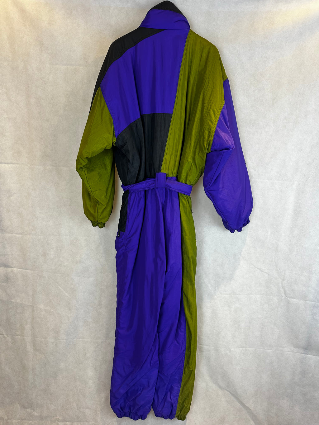 Vintage Skioverall in lila/grün i S/M