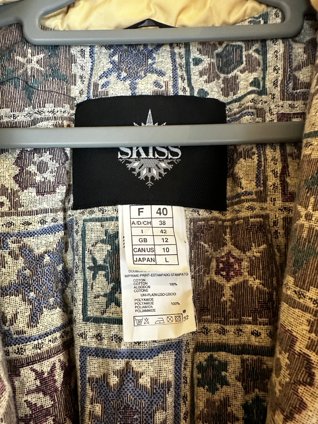 Vintage Skioverall in gelb mit Kaputze in S/M