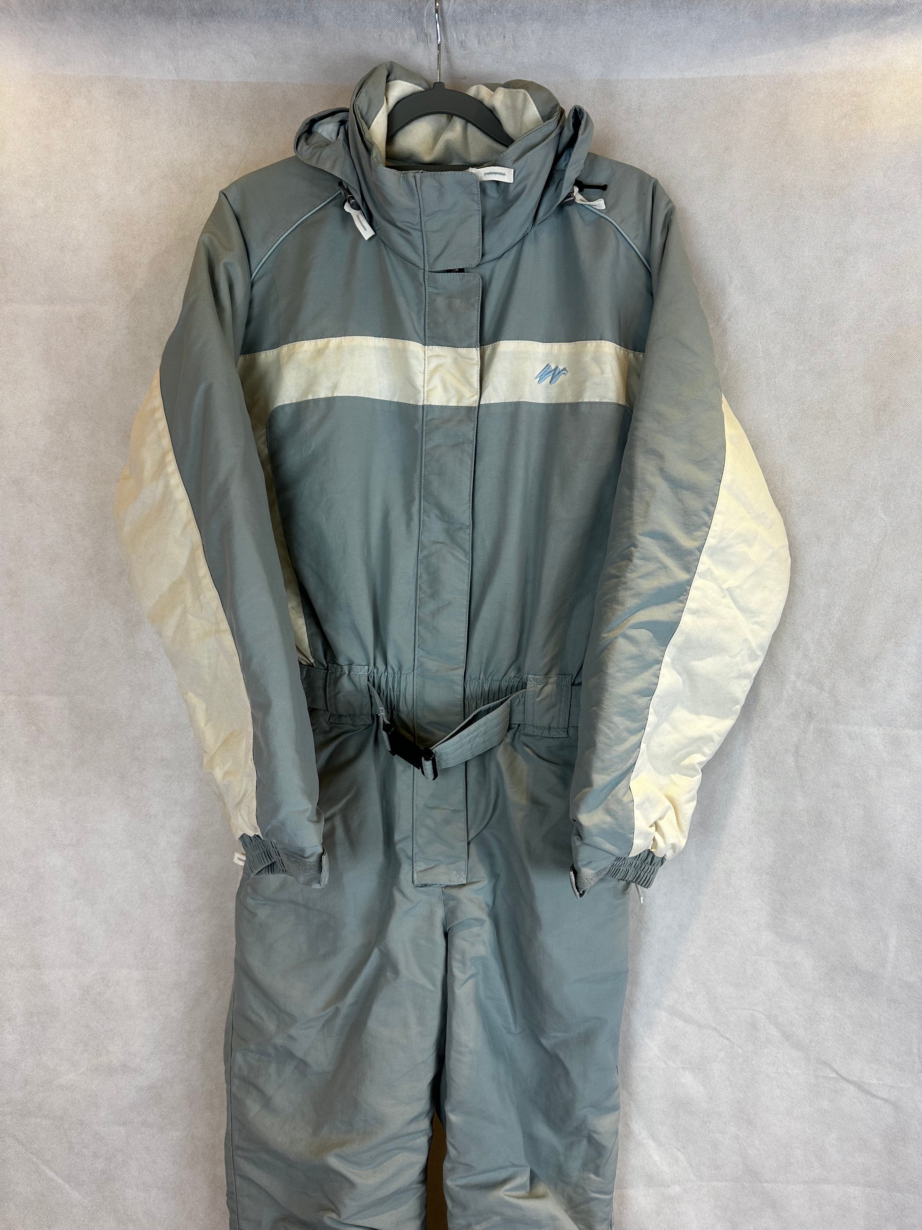 Vintage Skioverall in weiss/grau in S/M