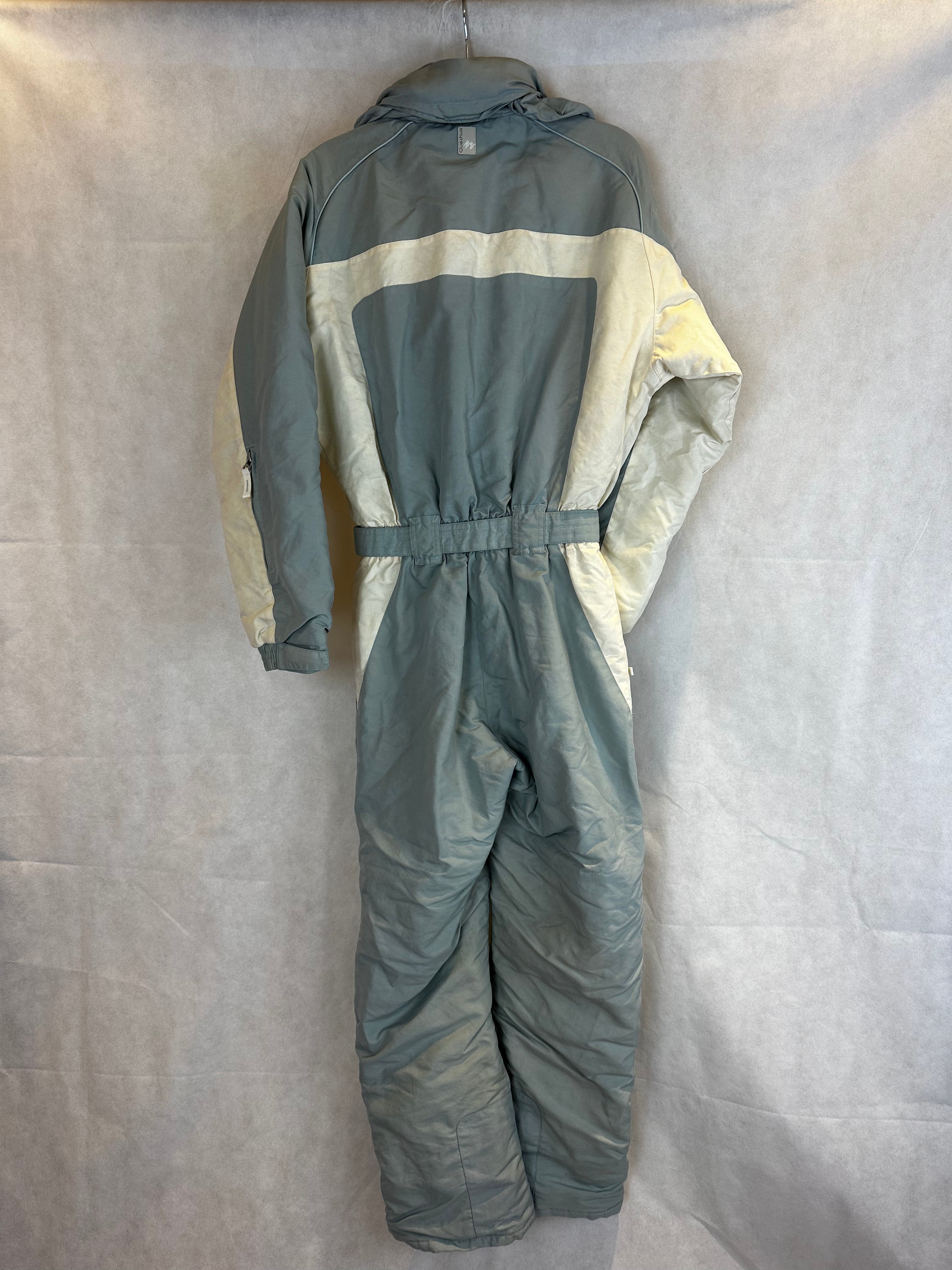 Vintage Skioverall in weiss/grau in S/M