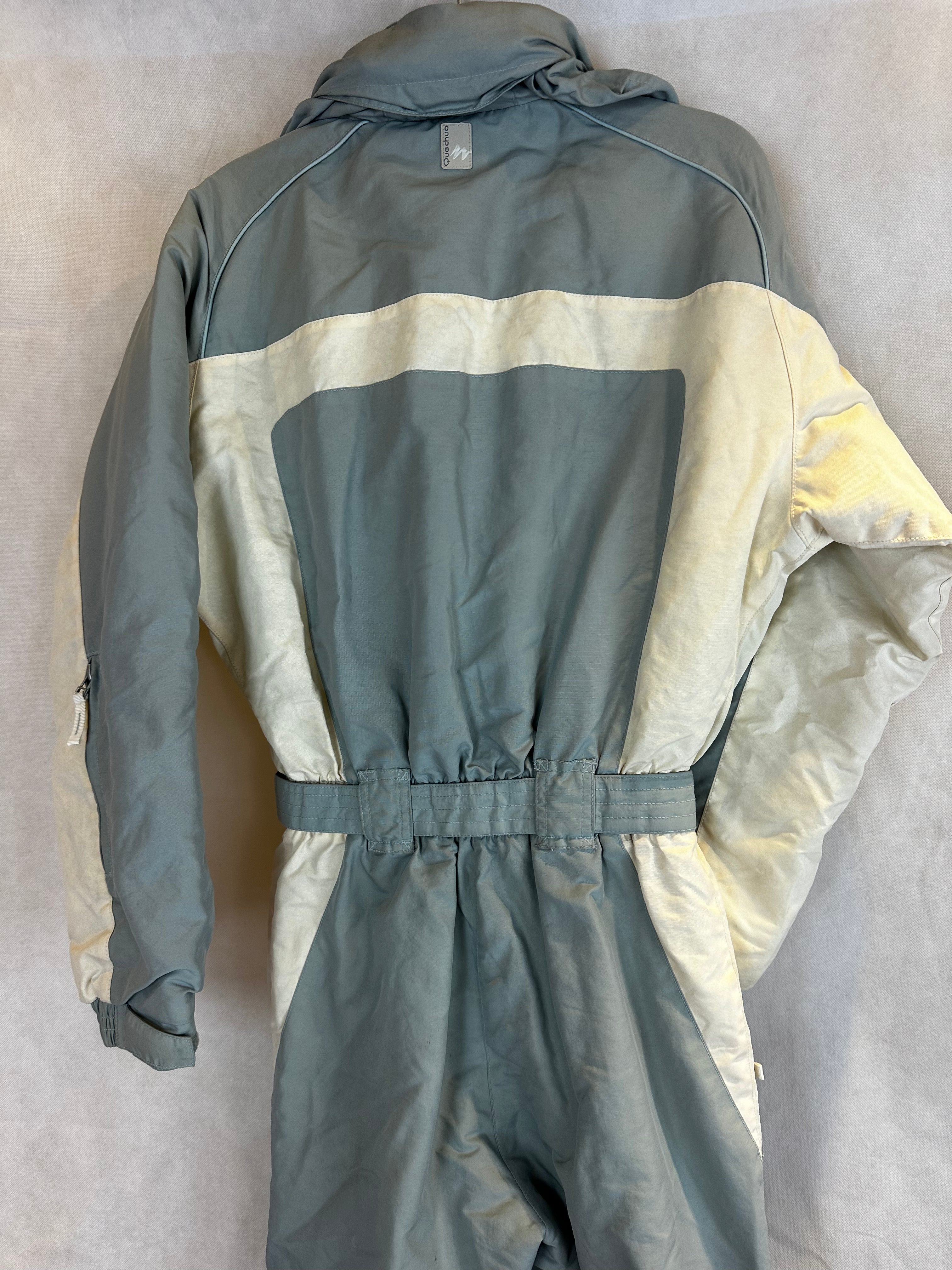 Vintage Skioverall in weiss/grau in S/M