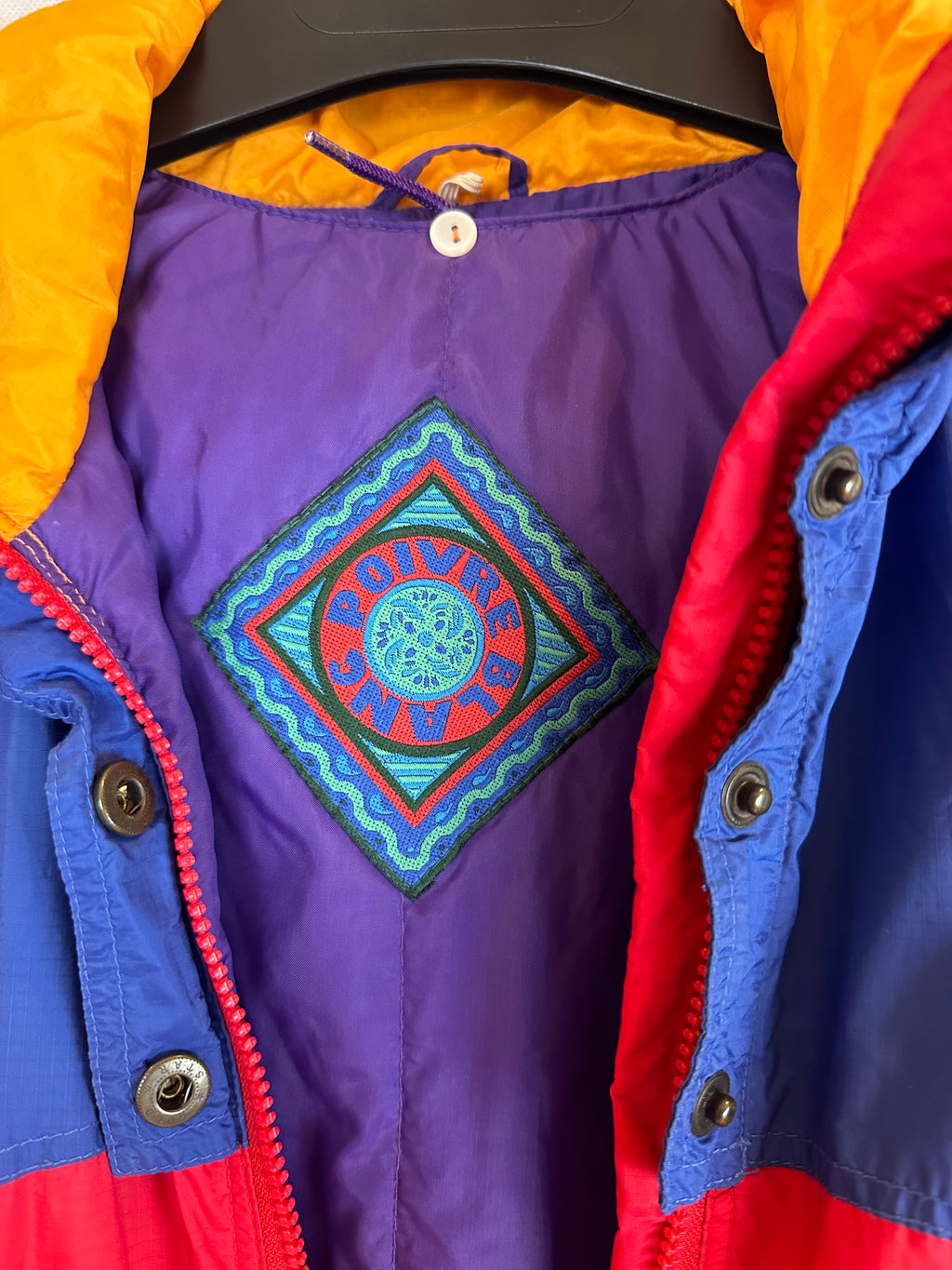 Vintage Skioverall in rot/blau in S