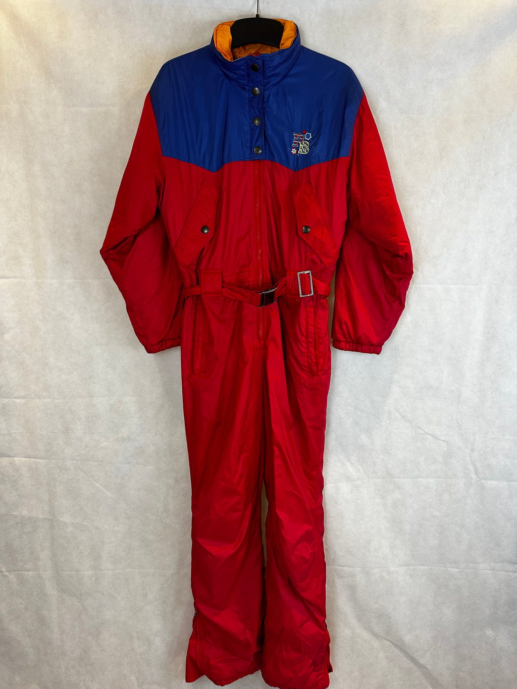 Vintage Skioverall in rot/blau in S