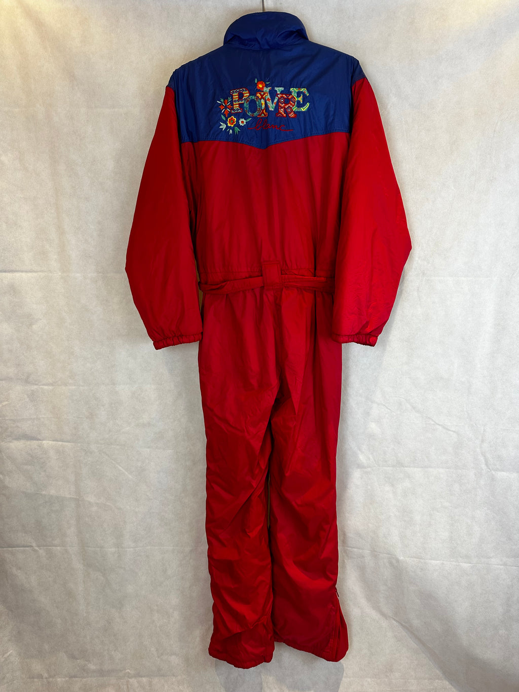 Vintage Skioverall in rot/blau in S