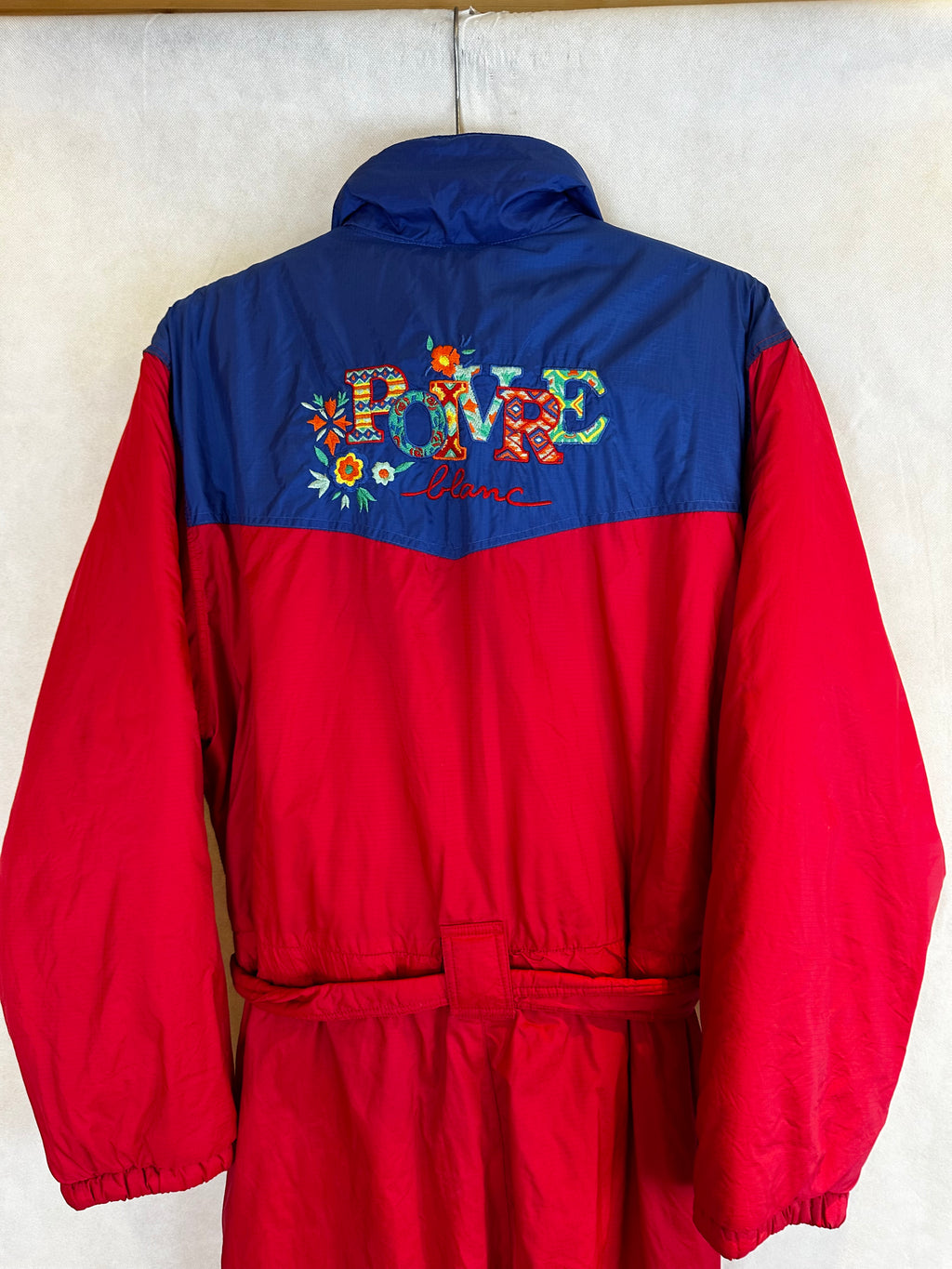 Vintage Skioverall in rot/blau in S