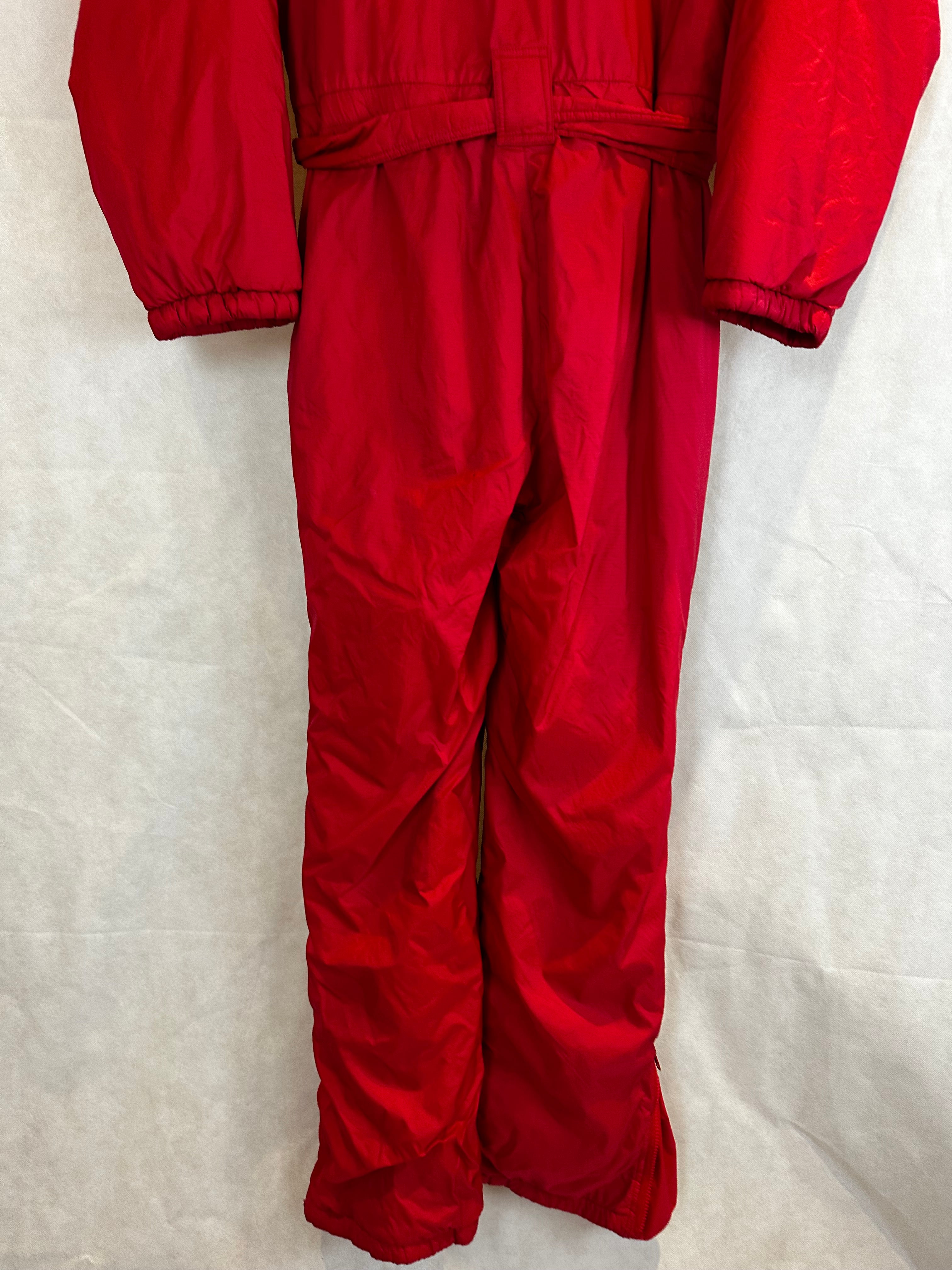 Vintage Skioverall in rot/blau in S