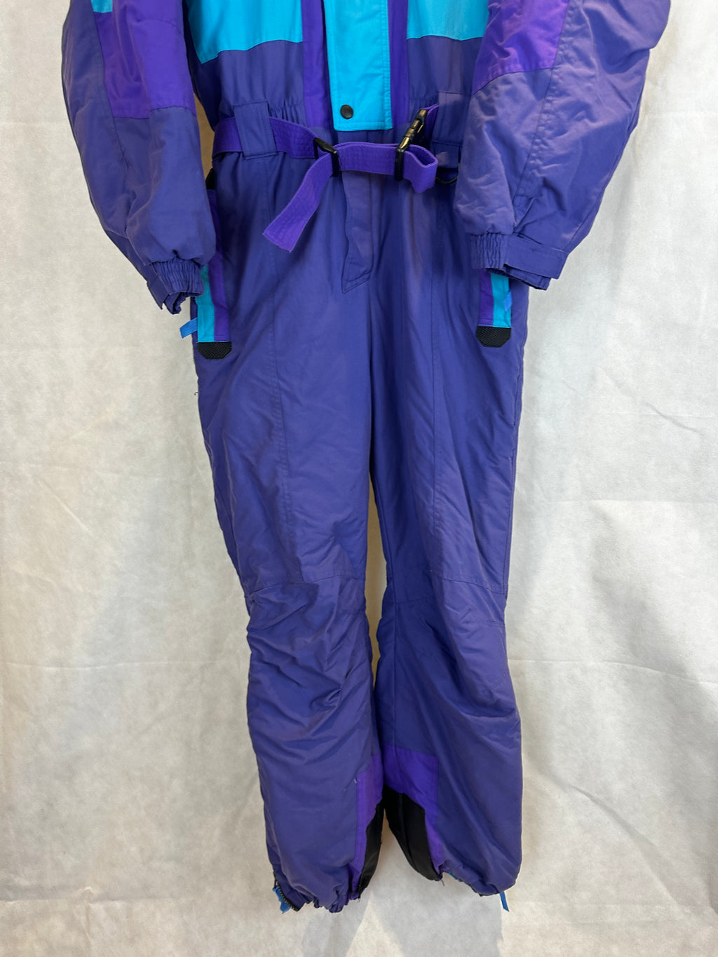 Vintage Skioverall in blau/lila in L