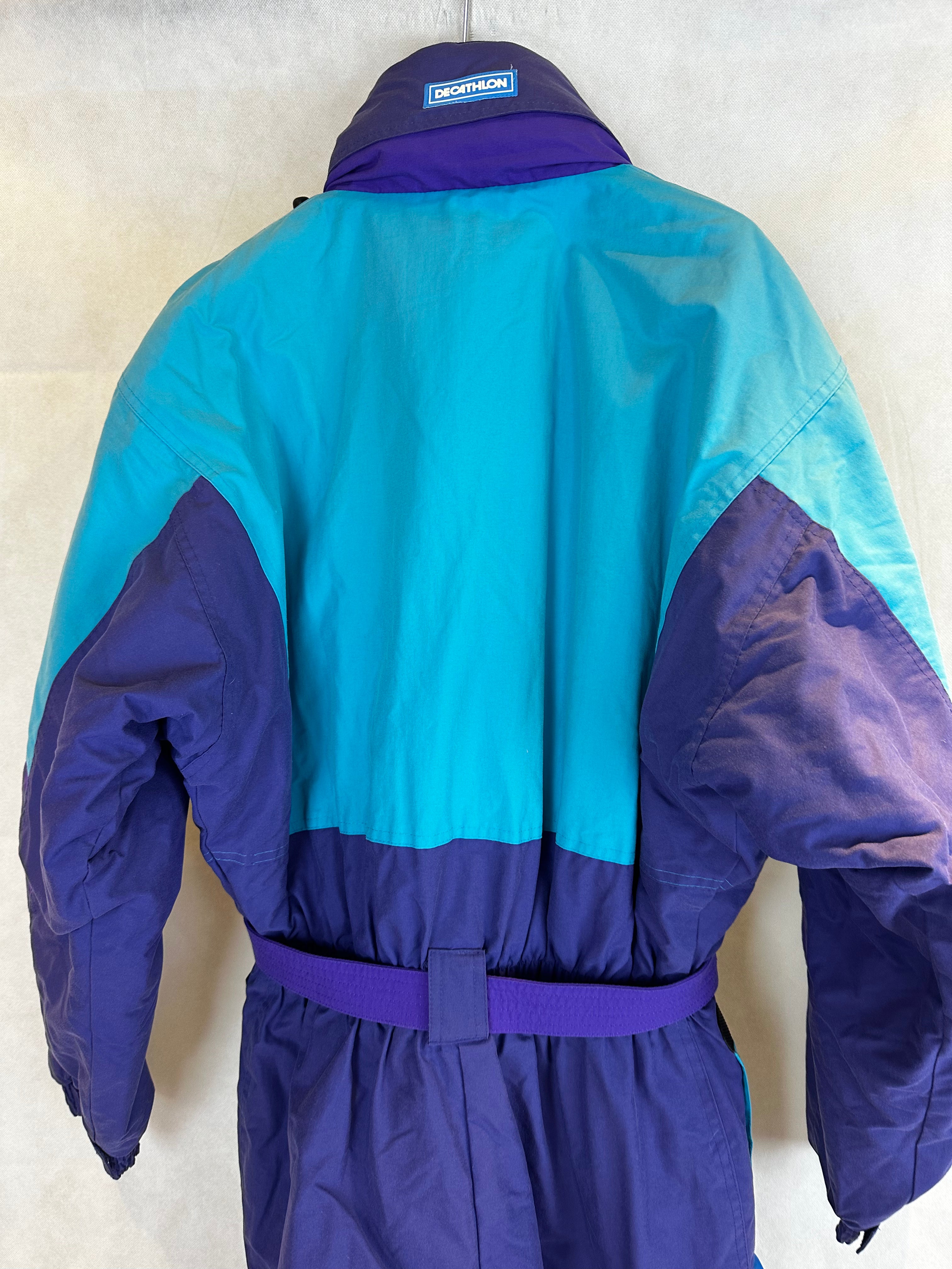 Vintage Skioverall in blau/lila in L
