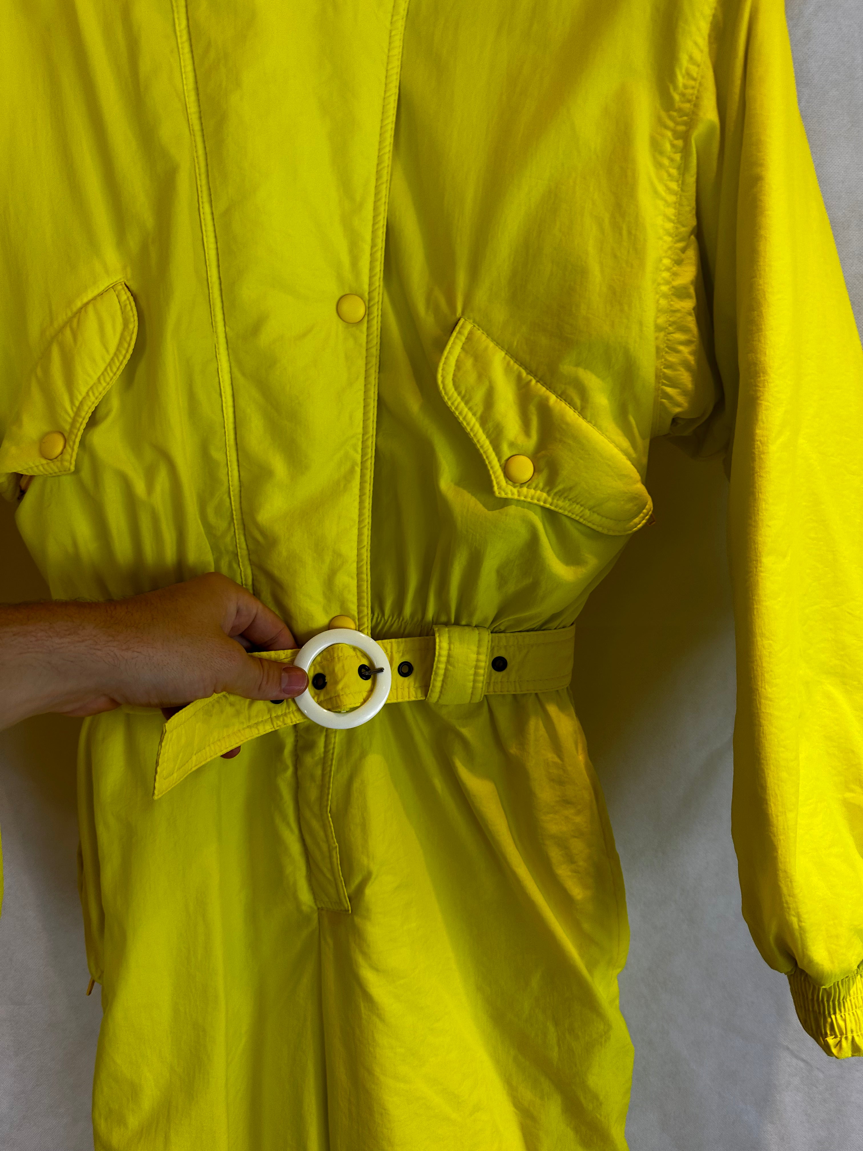 Vintage Skioverall in neon gelb in size M/S