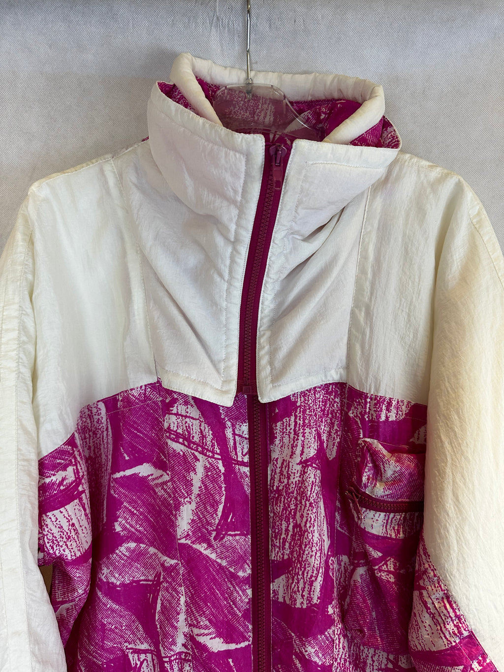 Vintage Skioverall in rosa/weiss in M Size 48