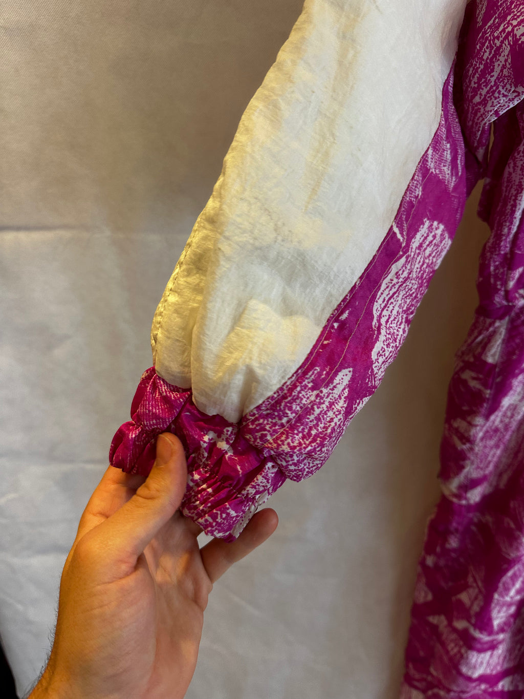 Vintage Skioverall in rosa/weiss in M Size 48