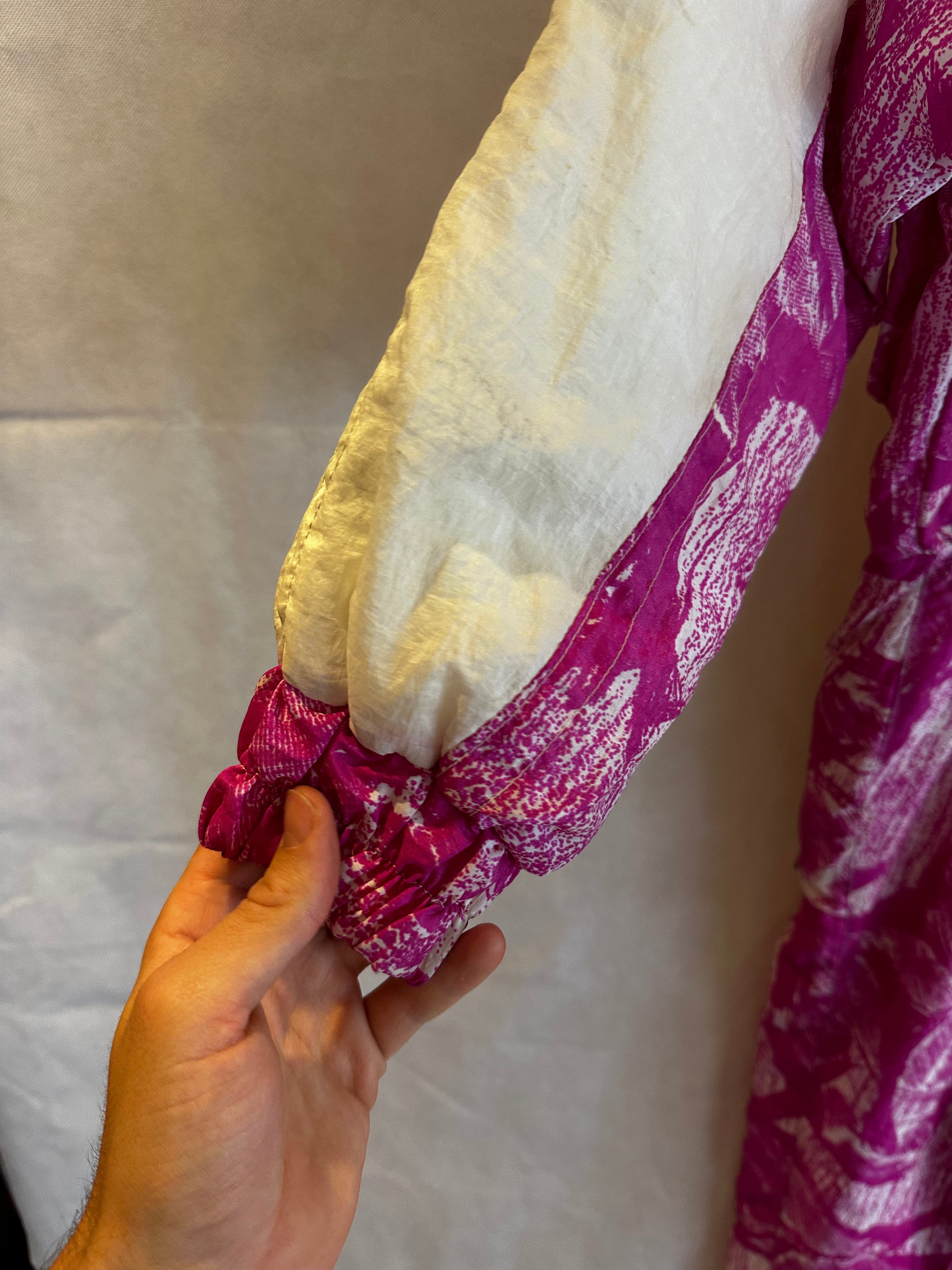 Vintage Skioverall in rosa/weiss in M Size 48