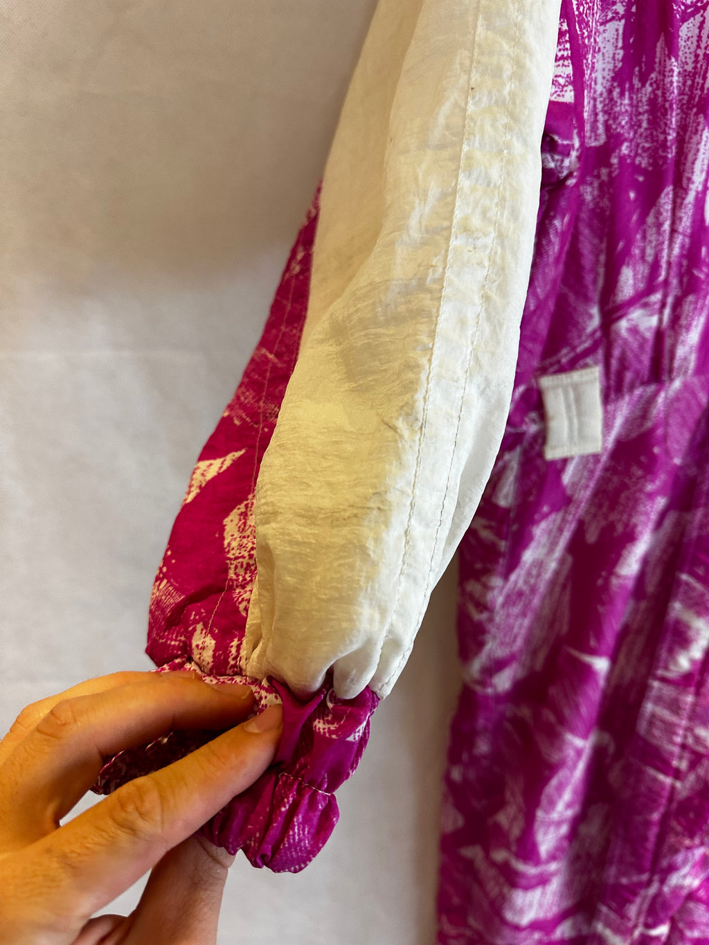 Vintage Skioverall in rosa/weiss in M Size 48