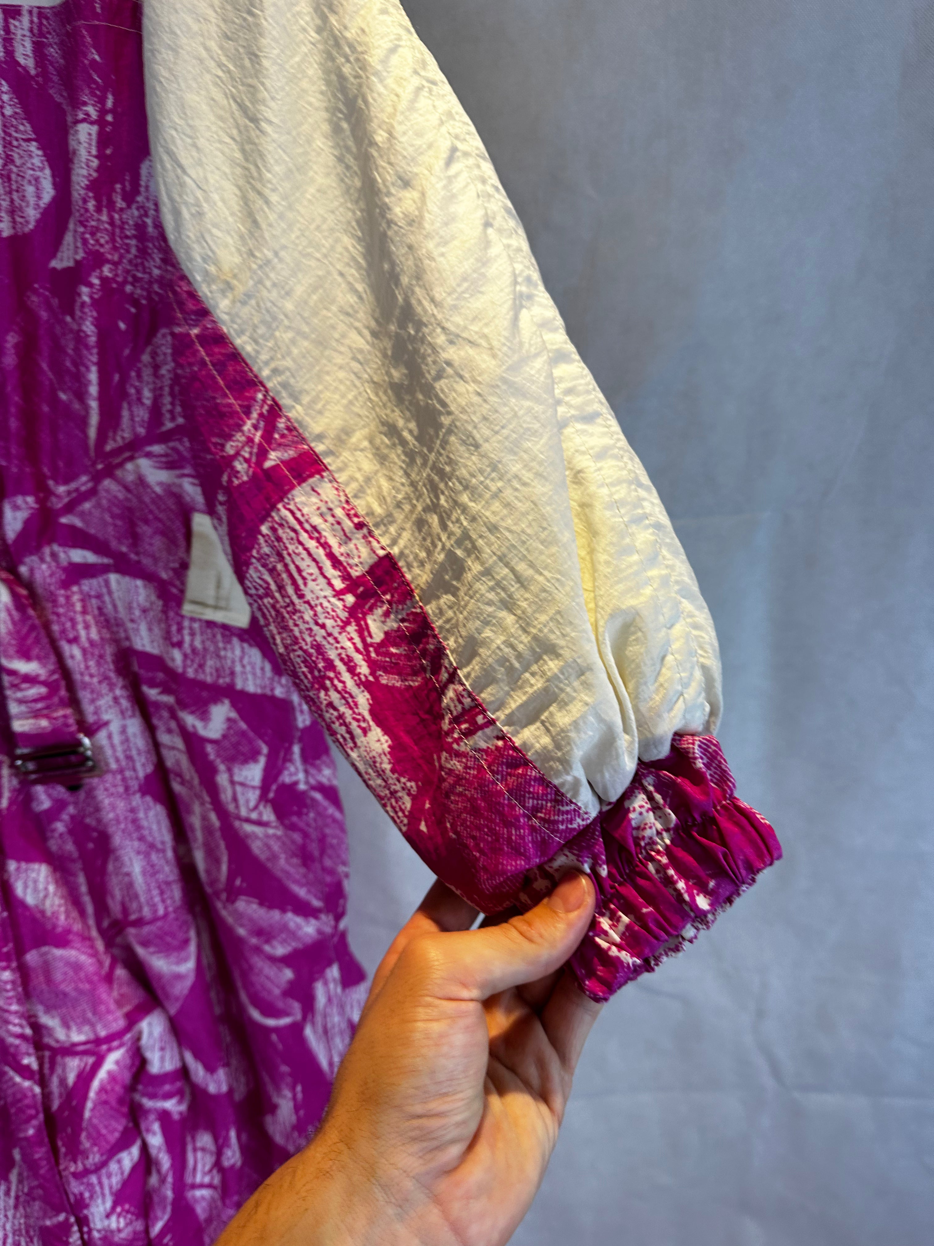 Vintage Skioverall in rosa/weiss in M Size 48