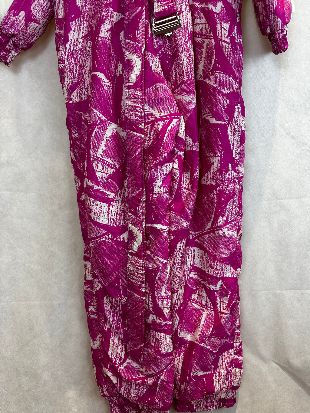 Vintage Skioverall in rosa/weiss in M Size 48